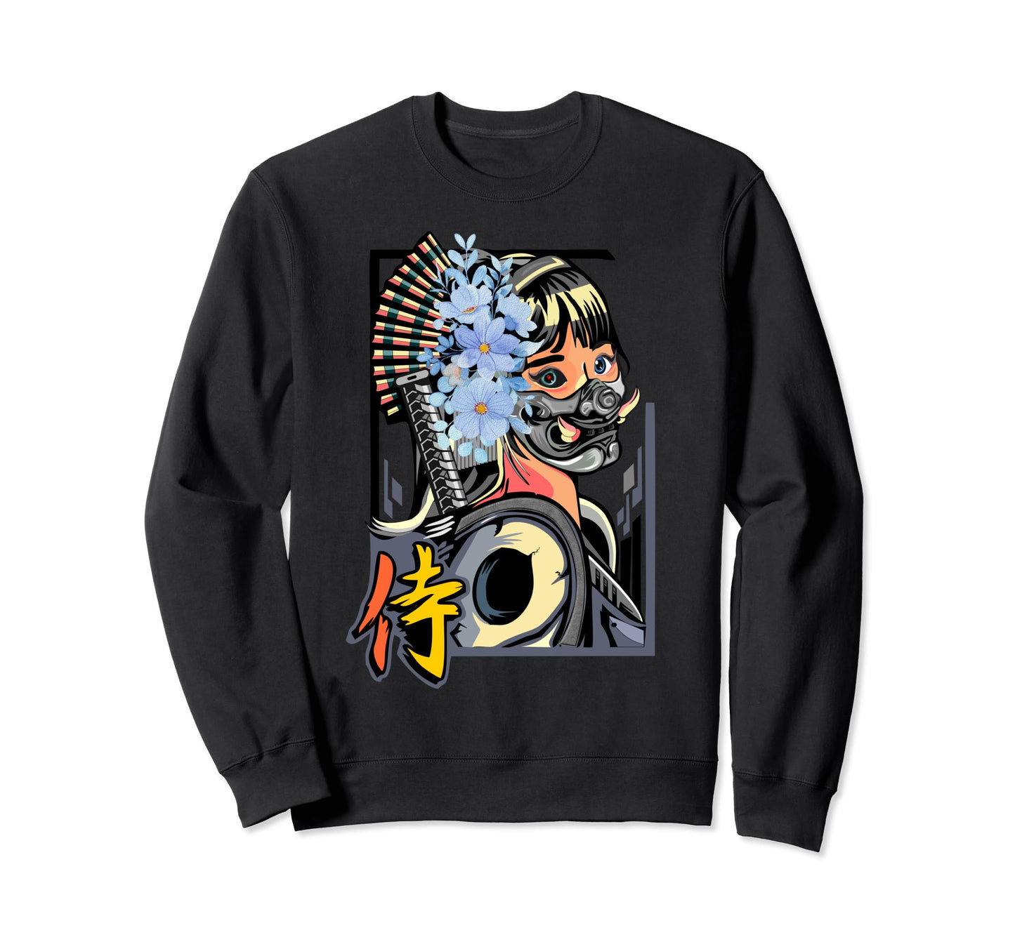 Japanese Modern Geisha Vaporwave Sweatshirt - Custom Art Print for Adults - T-Shirt, Sweatshirt, Hoodie