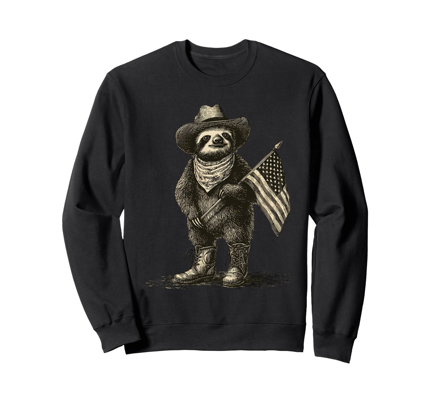 Sloth Cowboy Rodeo Cowgirl Western Sweatshirt - Fun Novelty Design Unisex - T-Shirt, Sweatshirt, Hoodie
