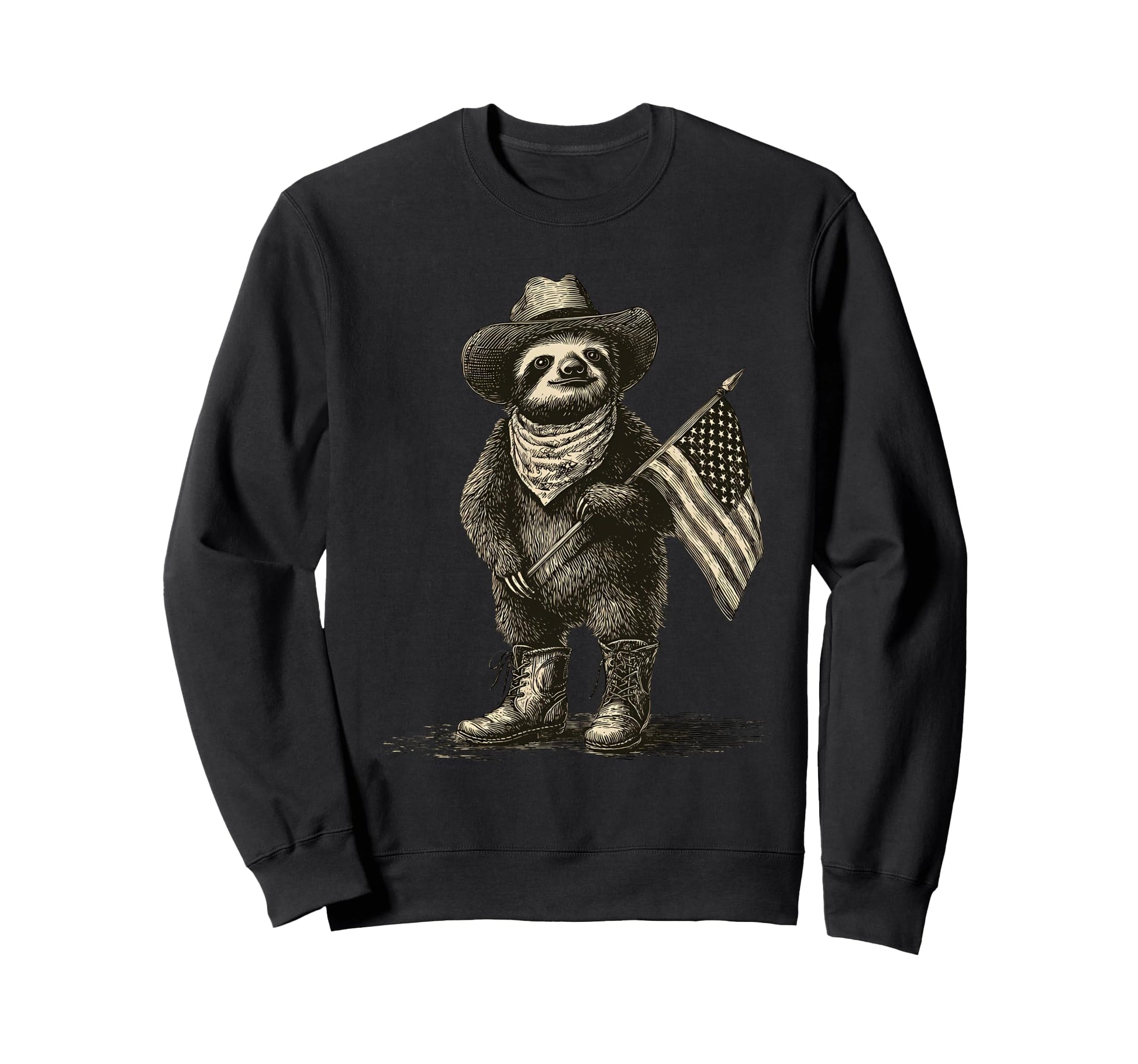 Sloth Cowboy Rodeo Cowgirl Western Sweatshirt - Fun Novelty Design Unisex - T-Shirt, Sweatshirt, Hoodie