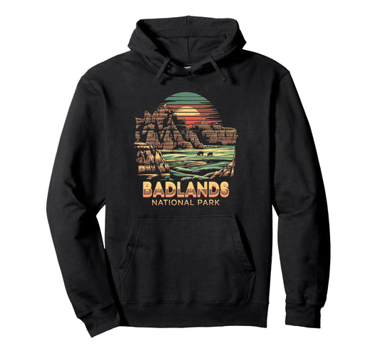 Badlands National Park South Dakota Bison Hoodie - Unique Graphic Unisex - T-Shirt, Sweatshirt, Hoodie