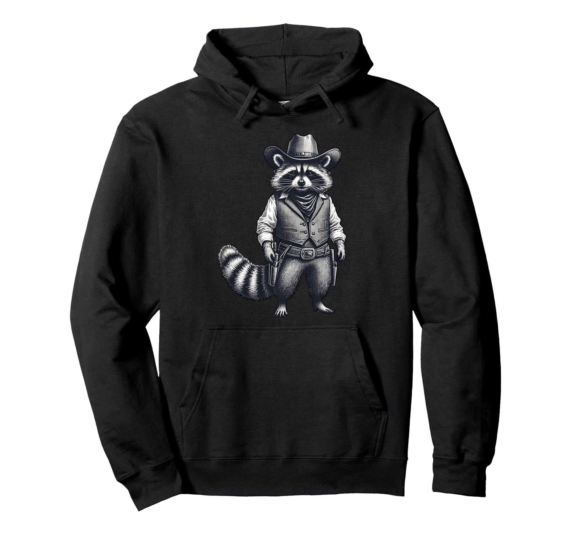 Country Raccoon Cowboy Cowgirl Western Hoodie - Streetwear Style Men Women - T-Shirt, Sweatshirt, Hoodie