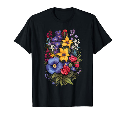 Boho Wildflowers Garden T-Shirt - Streetwear Style Unisex - T-Shirt, Sweatshirt, Hoodie