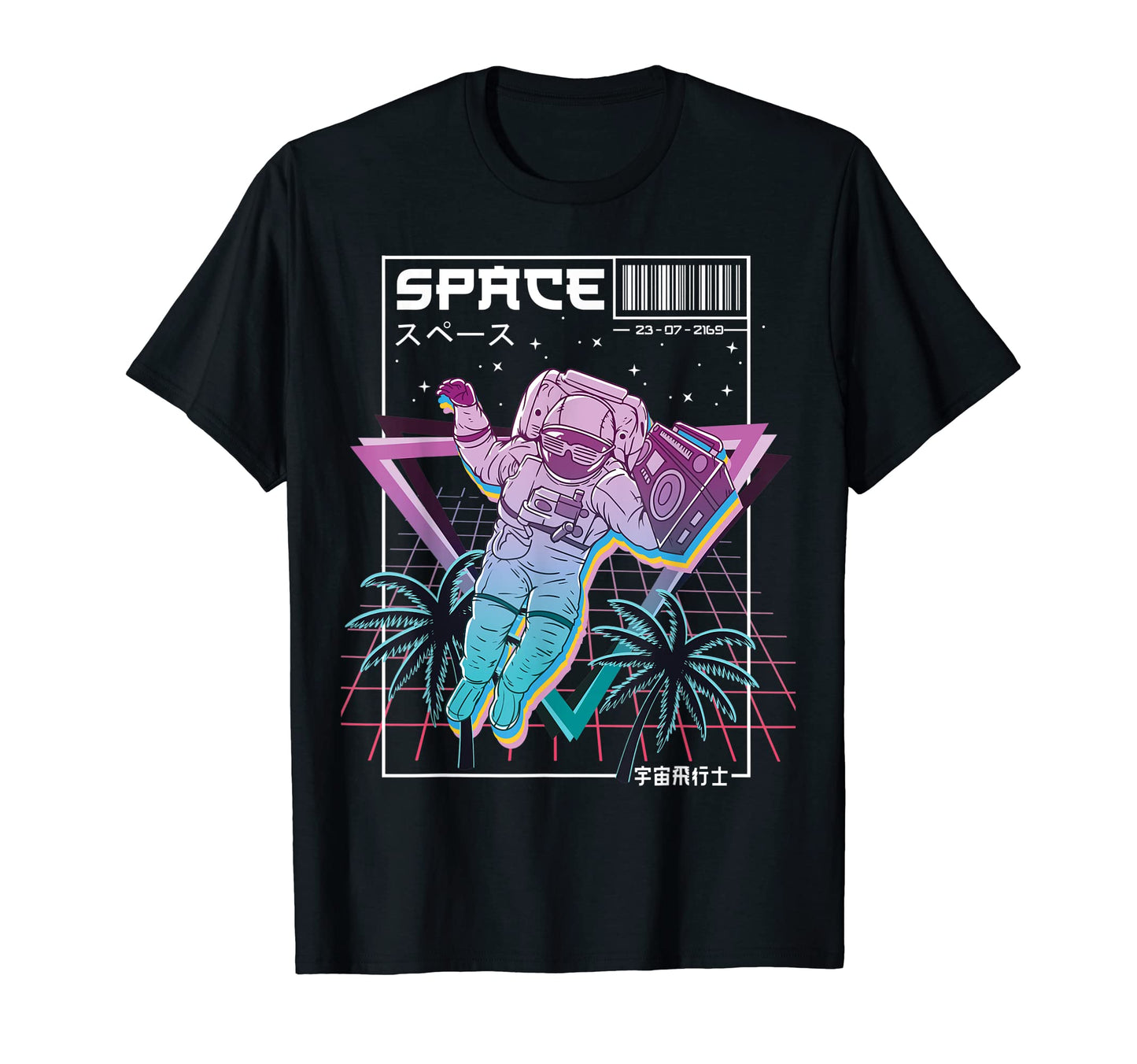 Synthwave Outer Space Astronaut T-Shirt - Fun Novelty Design for Adults - T-Shirt, Sweatshirt, Hoodie