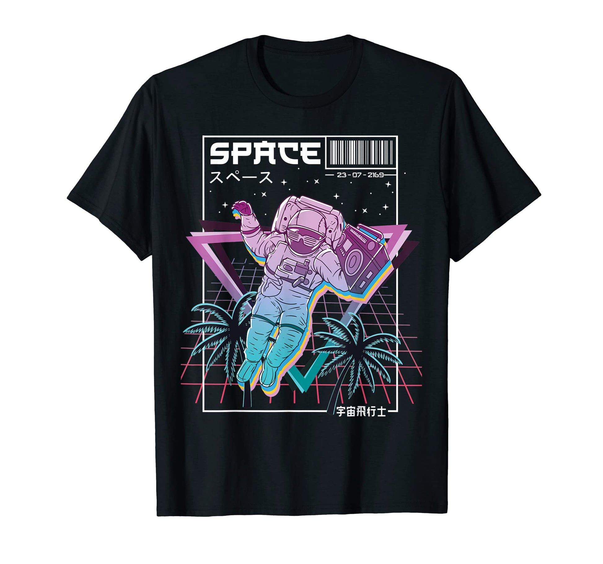 Synthwave Outer Space Astronaut T-Shirt - Fun Novelty Design for Adults - T-Shirt, Sweatshirt, Hoodie