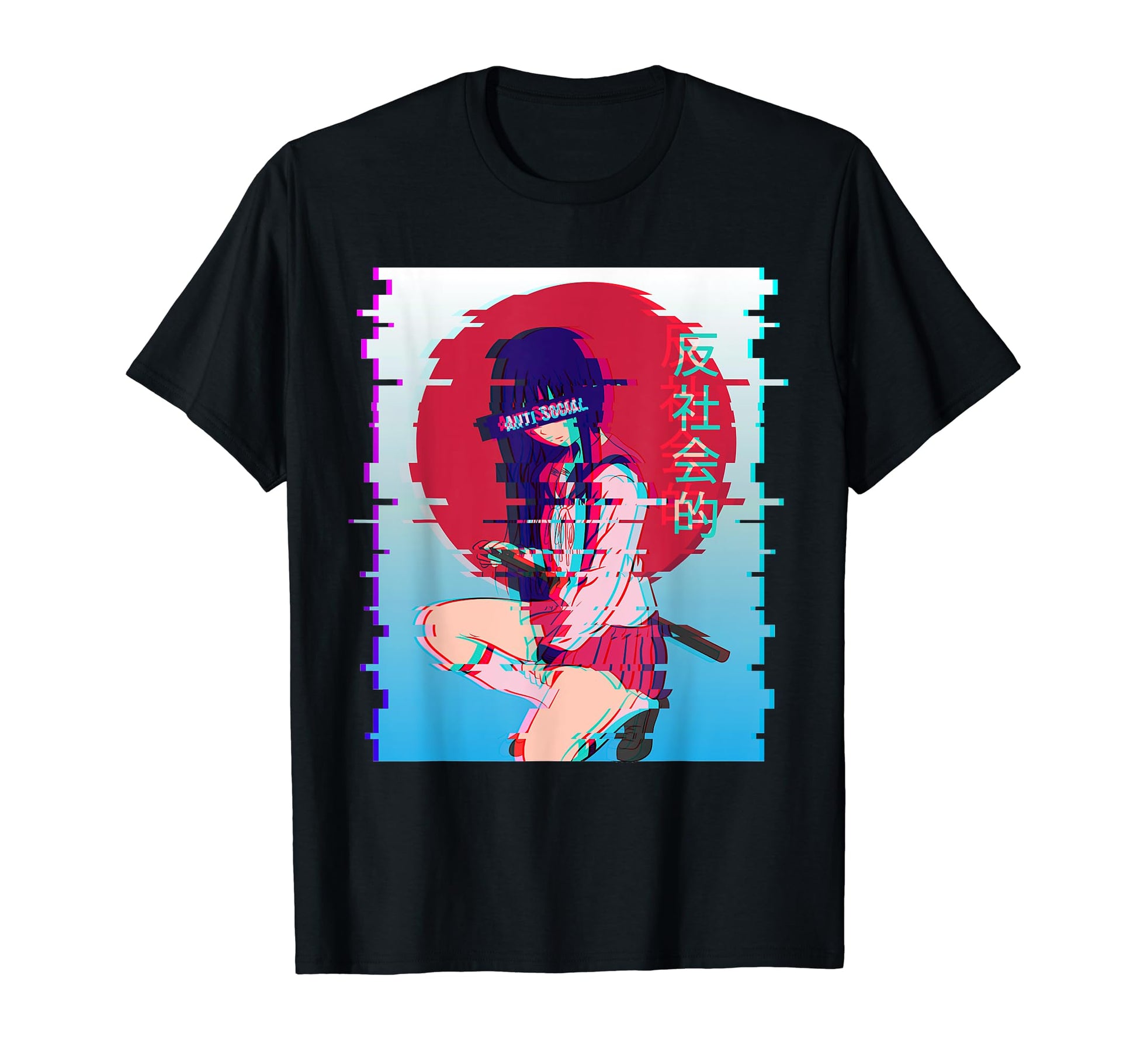 Japanese Anime School Antisocial T-Shirt - Fun Novelty Design Unisex - T-Shirt, Sweatshirt, Hoodie