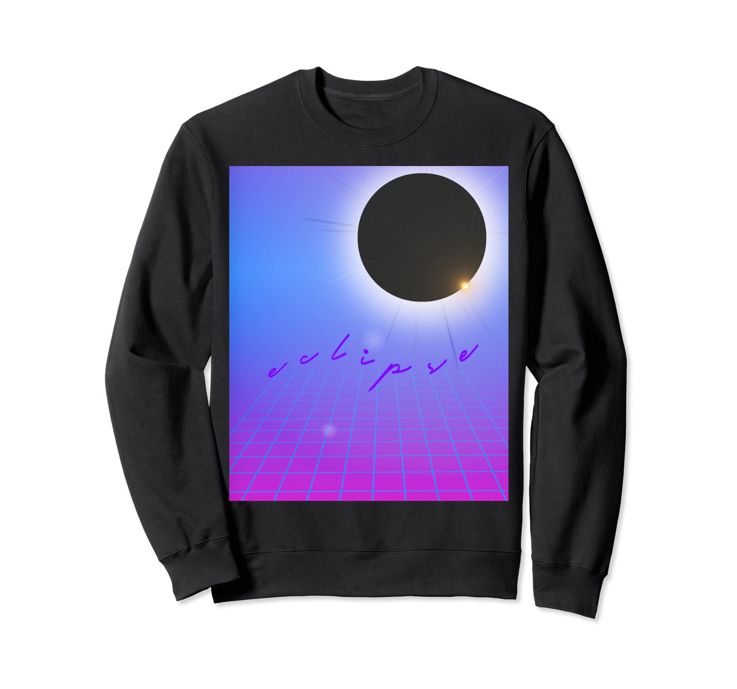 Aesthetic Vaporwave Eclipse 2024 Sweatshirt - Custom Art Print Men Women - T-Shirt, Sweatshirt, Hoodie