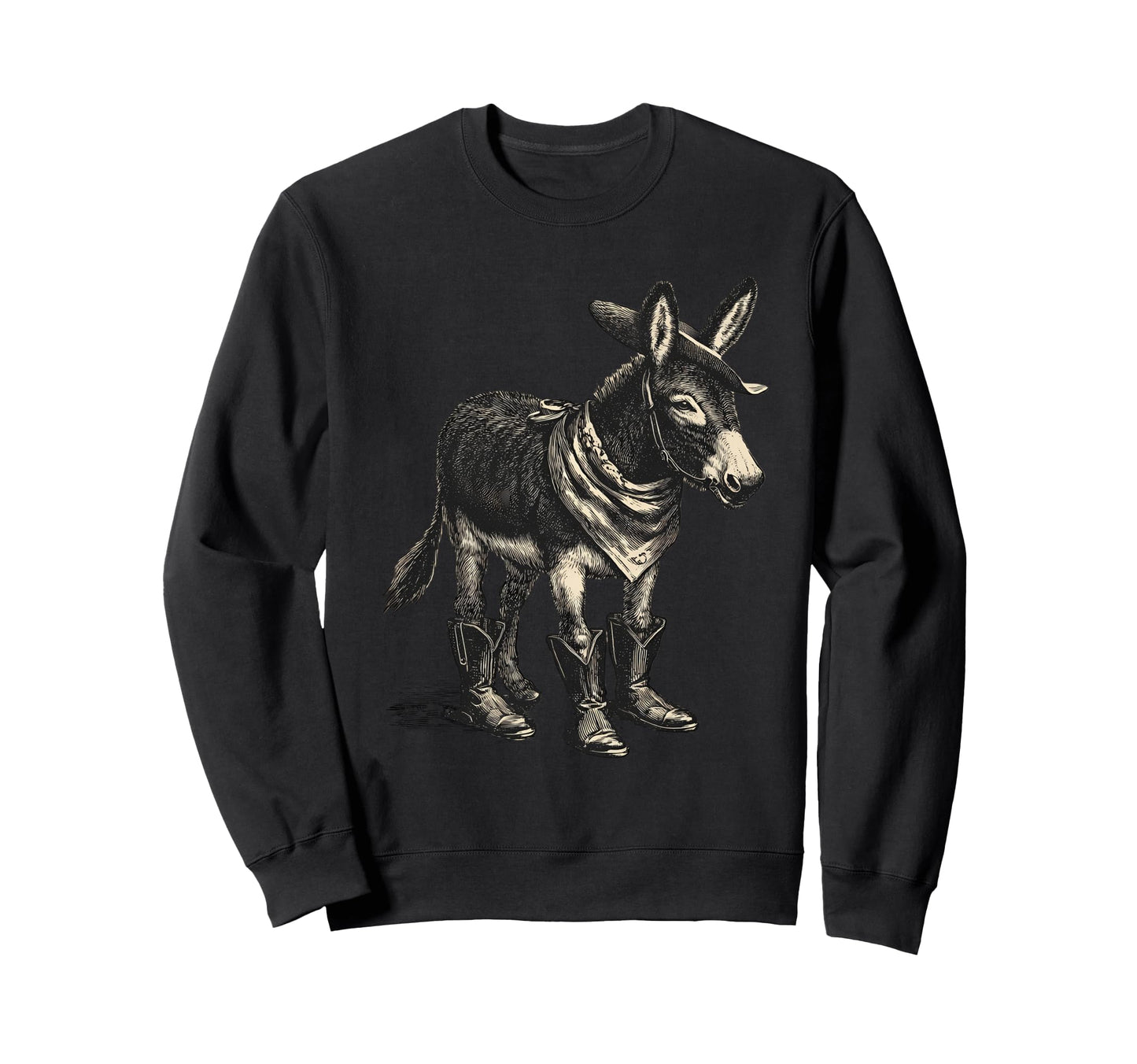 Donkey Cowboy Rodeo Cowgirl Western Sweatshirt - Minimalist Print Unisex - T-Shirt, Sweatshirt, Hoodie