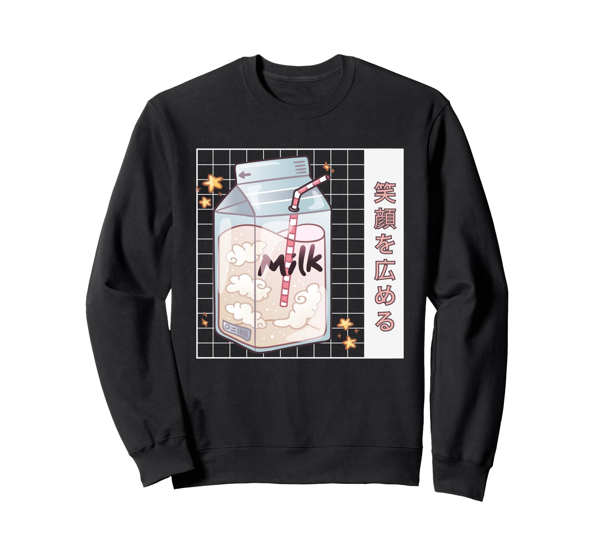 Kawaii Milk Carton Japanese Sweatshirt - Casual Everyday Wear for Adults - T-Shirt, Sweatshirt, Hoodie