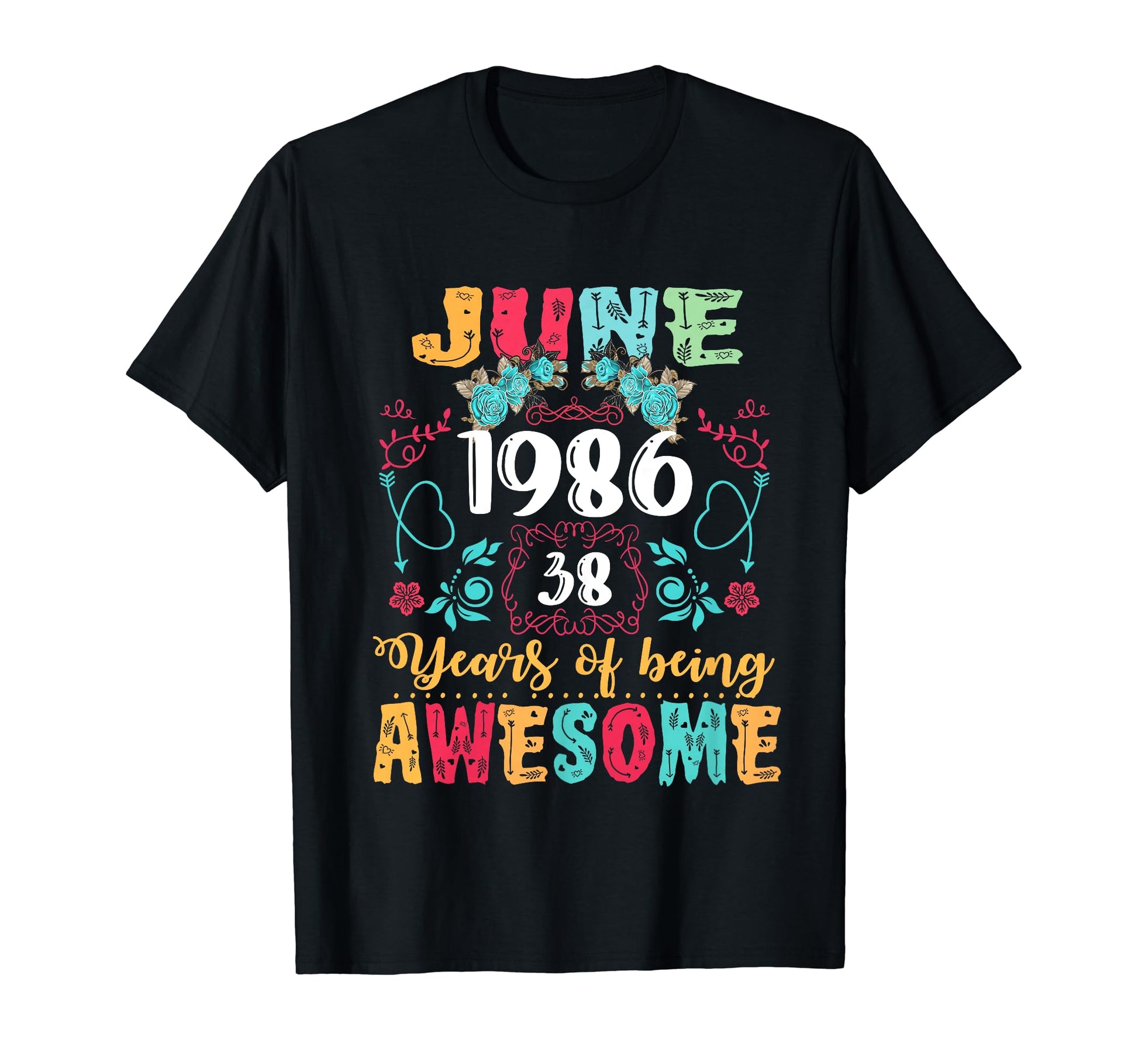 Made June 1986 38Th Birthday Boho T-Shirt - Streetwear Style Unisex - T-Shirt, Sweatshirt, Hoodie