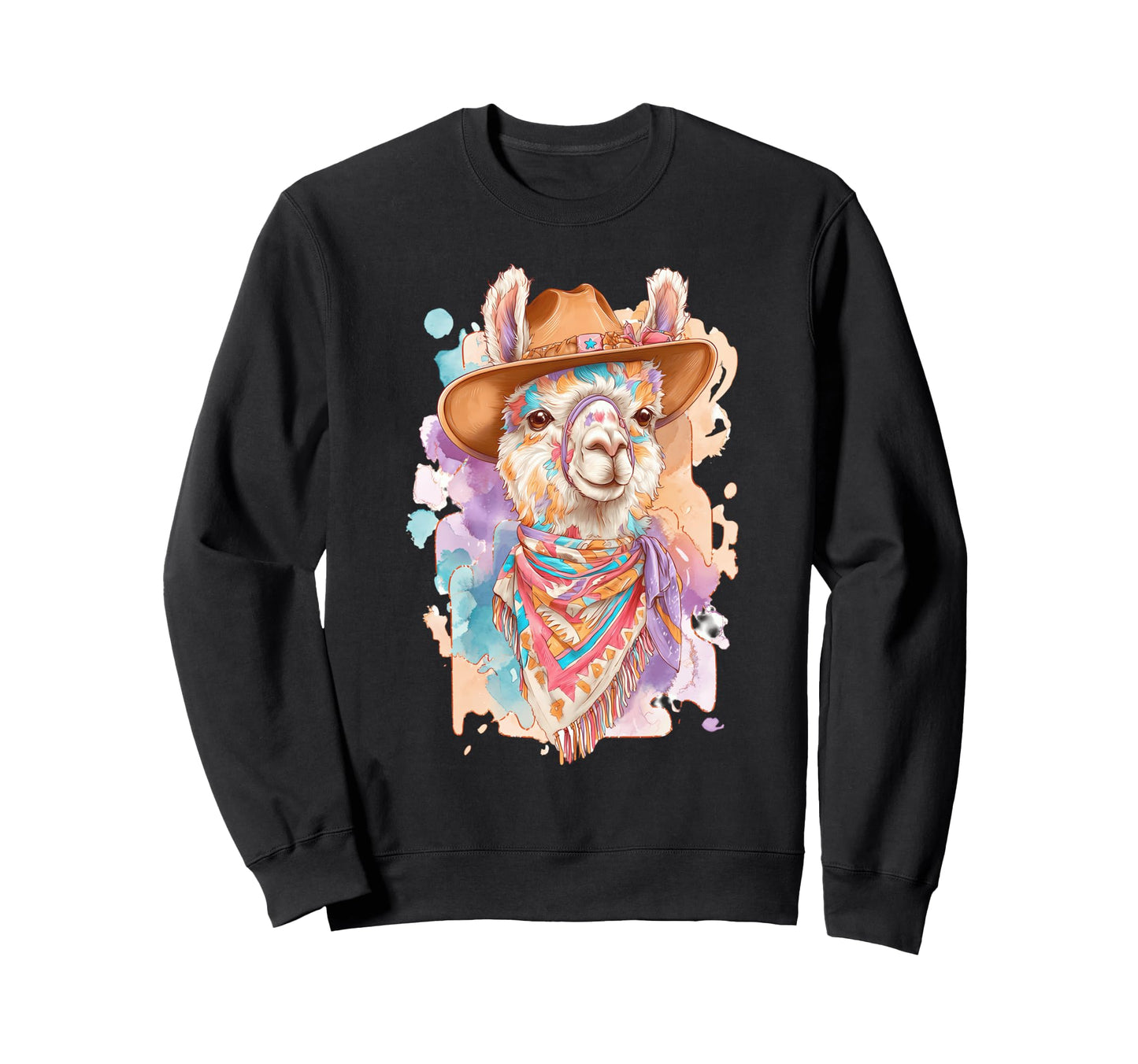 Country Cowboy Alpaca Llama Rodeo Sweatshirt - Minimalist Print for Adults - T-Shirt, Sweatshirt, Hoodie
