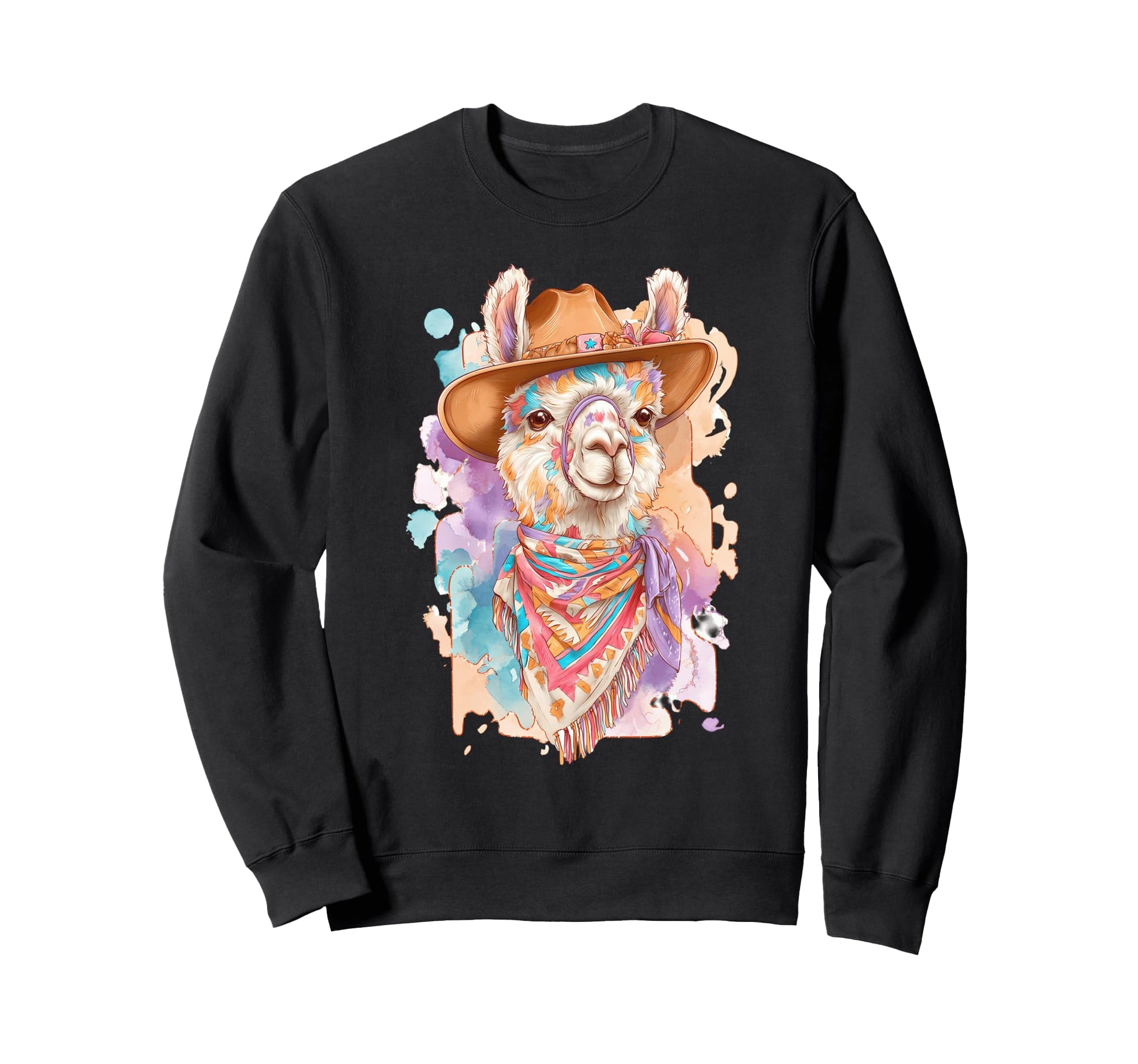 Country Cowboy Alpaca Llama Rodeo Sweatshirt - Minimalist Print for Adults - T-Shirt, Sweatshirt, Hoodie