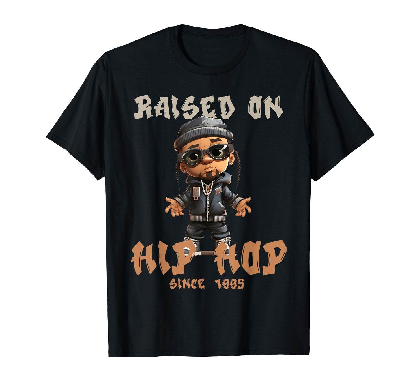 Raised Hip Hop Music Old School T-Shirt - Custom Art Print for Adults - T-Shirt, Sweatshirt, Hoodie