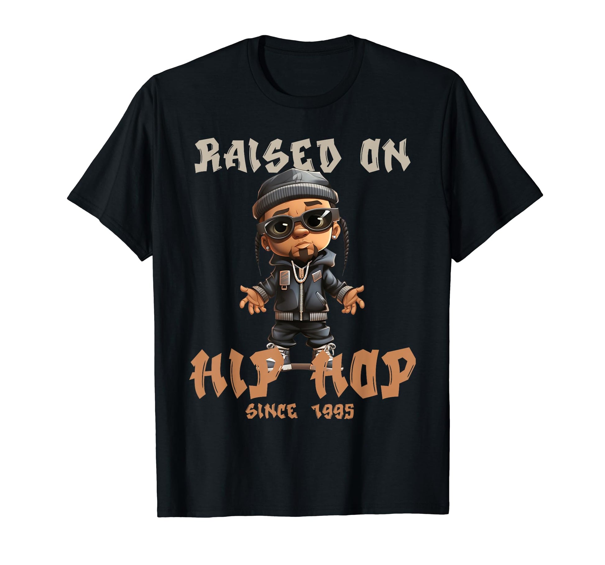 Raised Hip Hop Music Old School T-Shirt - Custom Art Print for Adults - T-Shirt, Sweatshirt, Hoodie