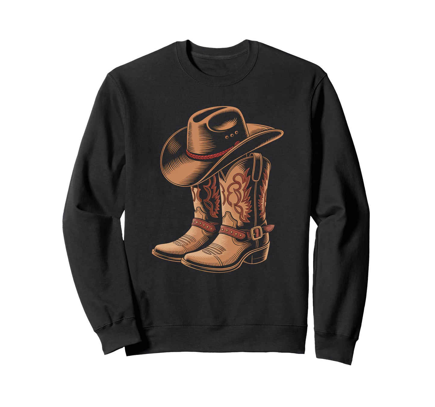 Cowboy Boots Western Country Cowgirl Sweatshirt - Graphic Print Unisex - T-Shirt, Sweatshirt, Hoodie