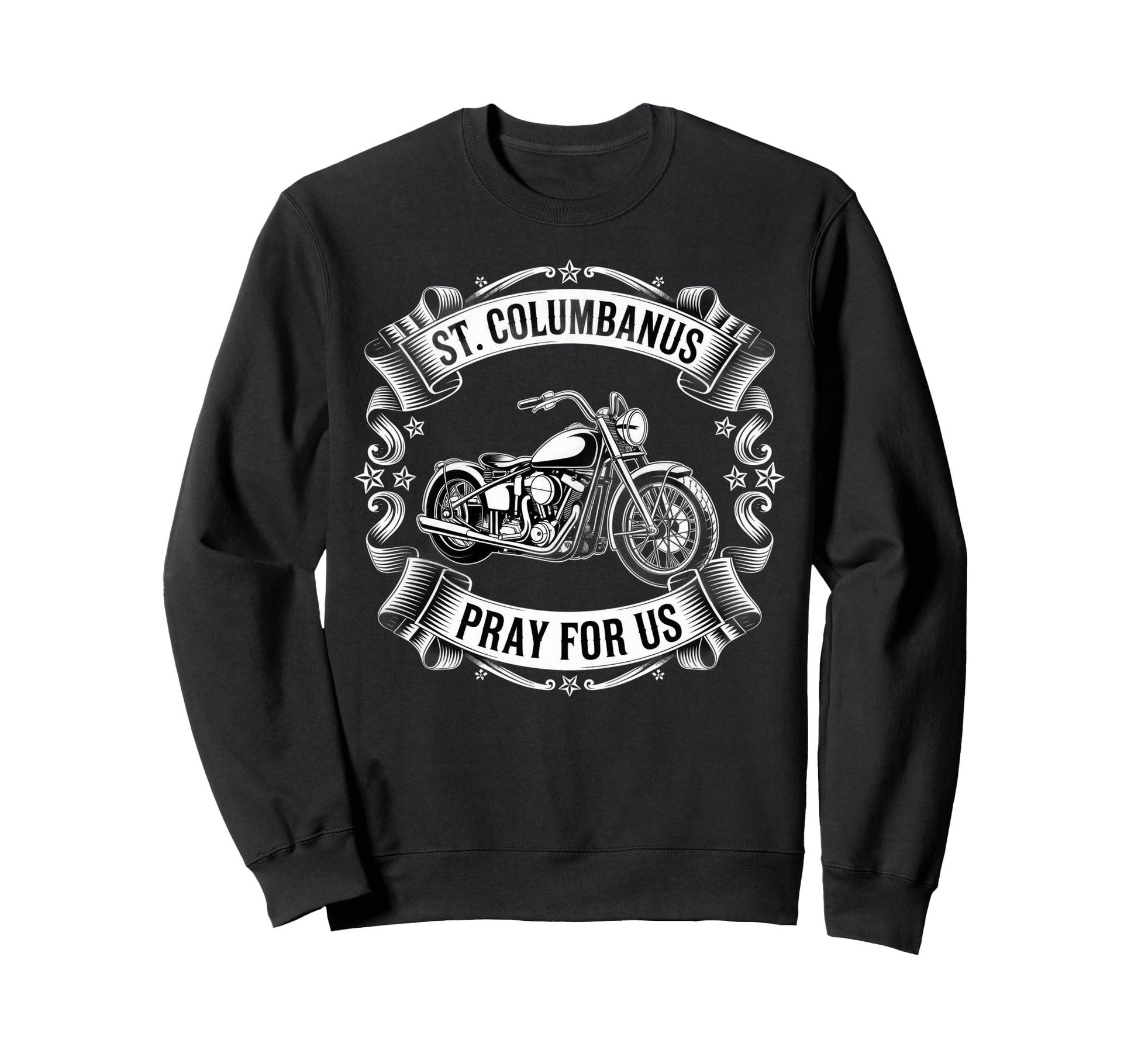 Saint Columbanus Patron Motorcyclists Sweatshirt - Trendy Graphic Unisex - T-Shirt, Sweatshirt, Hoodie