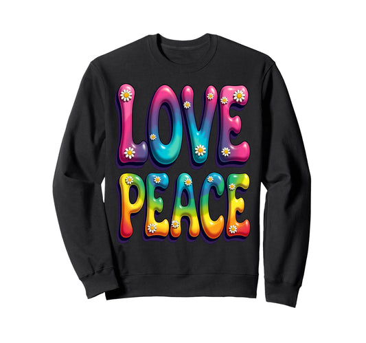 60S 70S Flower Power Groovy Love Sweatshirt - Custom Art Print for Adults - T-Shirt, Sweatshirt, Hoodie