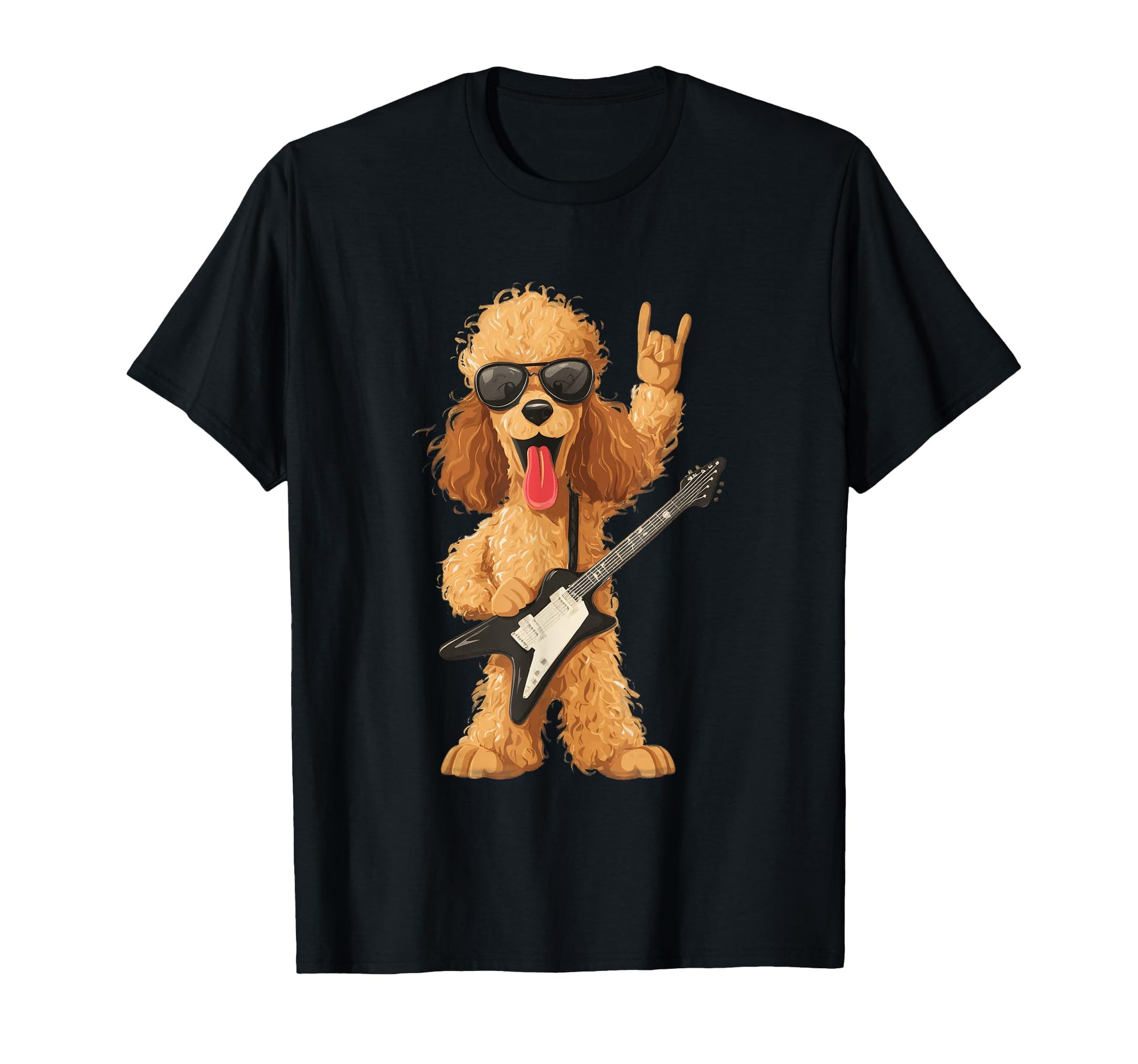 Rockstar Poodle Sunglasses Electric T-Shirt - Unique Graphic Men Women - T-Shirt, Sweatshirt, Hoodie