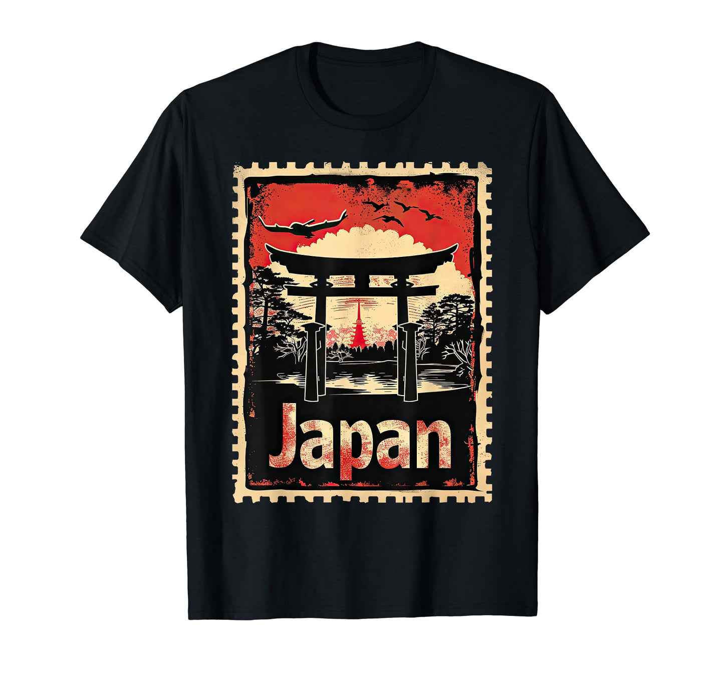 Torii Gate Japan Landmark Vaporwave T-Shirt - Custom Art Print for Adults - T-Shirt, Sweatshirt, Hoodie