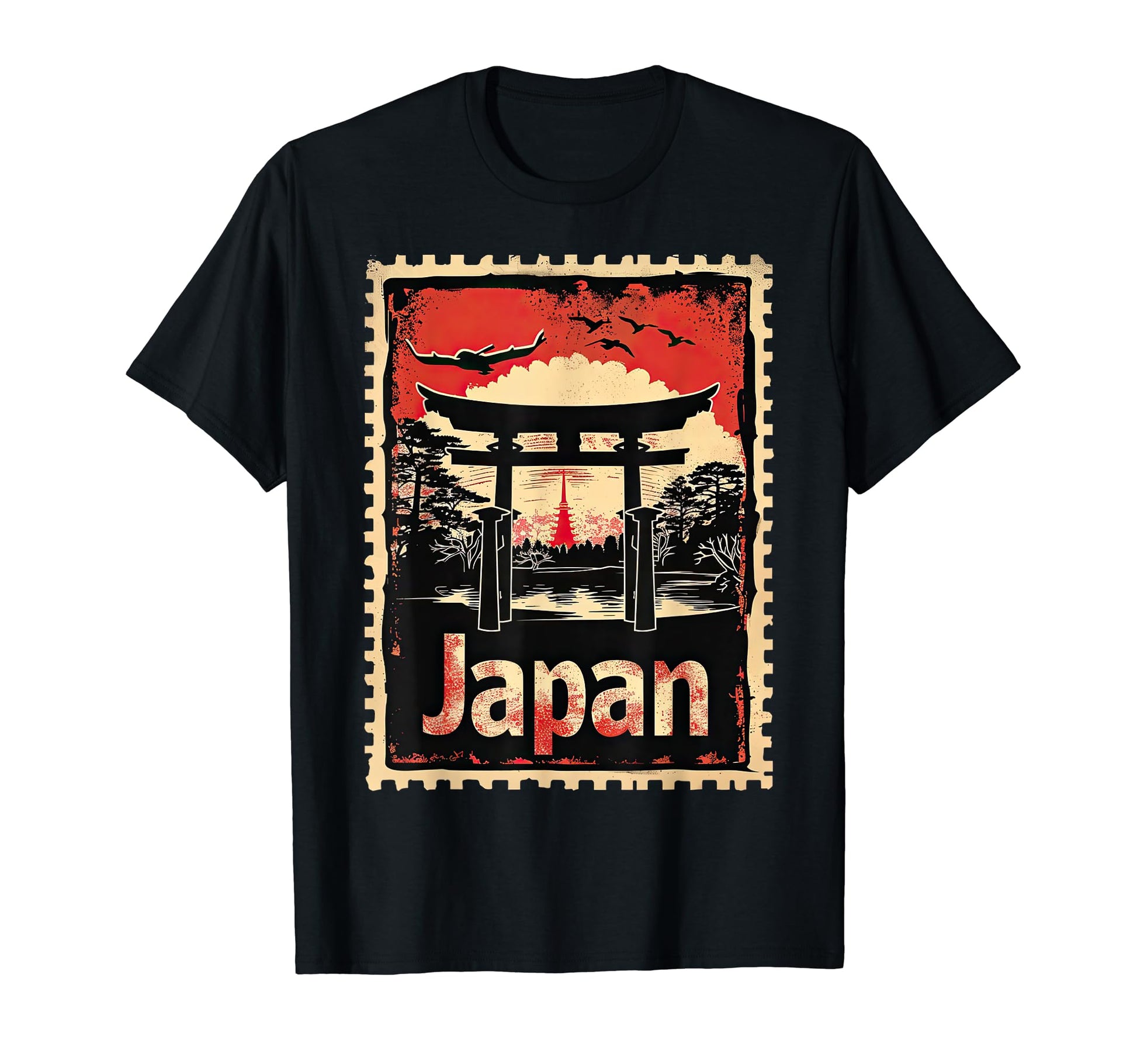 Torii Gate Japan Landmark Vaporwave T-Shirt - Custom Art Print for Adults - T-Shirt, Sweatshirt, Hoodie