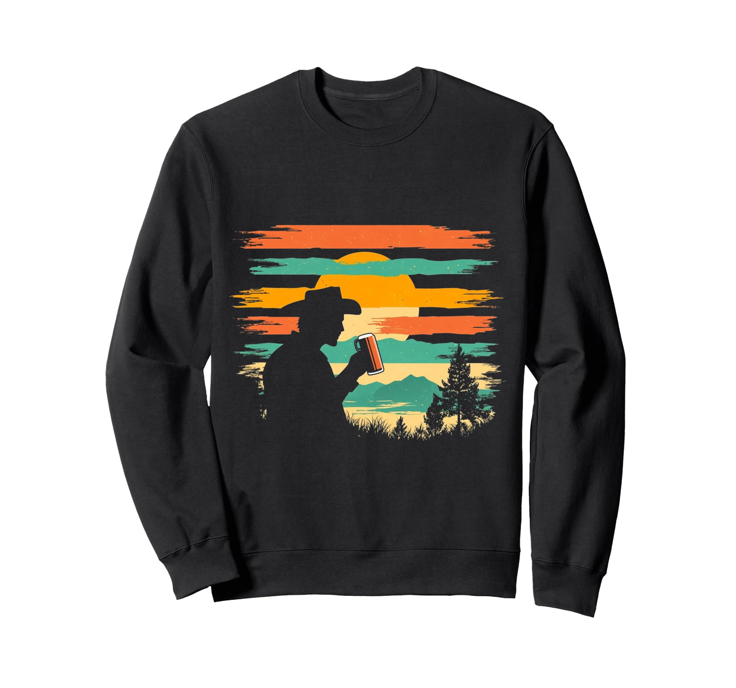 Cowboy It Cowboy Drinking Beer Sweatshirt - Custom Art Print Men Women - T-Shirt, Sweatshirt, Hoodie