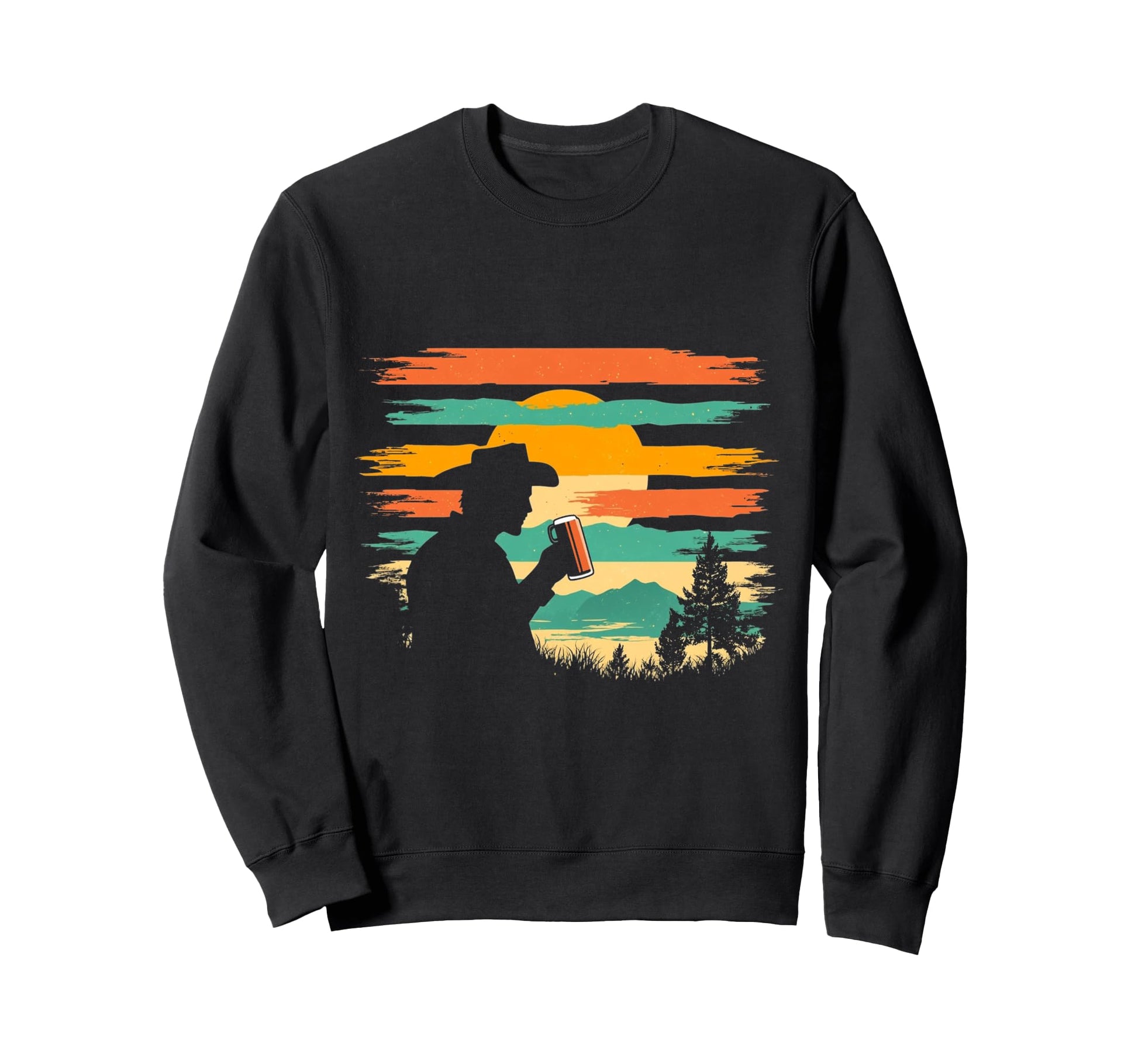 Cowboy It Cowboy Drinking Beer Sweatshirt - Custom Art Print Men Women - T-Shirt, Sweatshirt, Hoodie