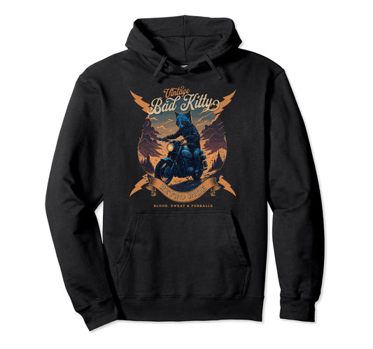 Bad Kitty Ride Cat Motorcycle Hoodie - Casual Everyday Wear for Adults - T-Shirt, Sweatshirt, Hoodie