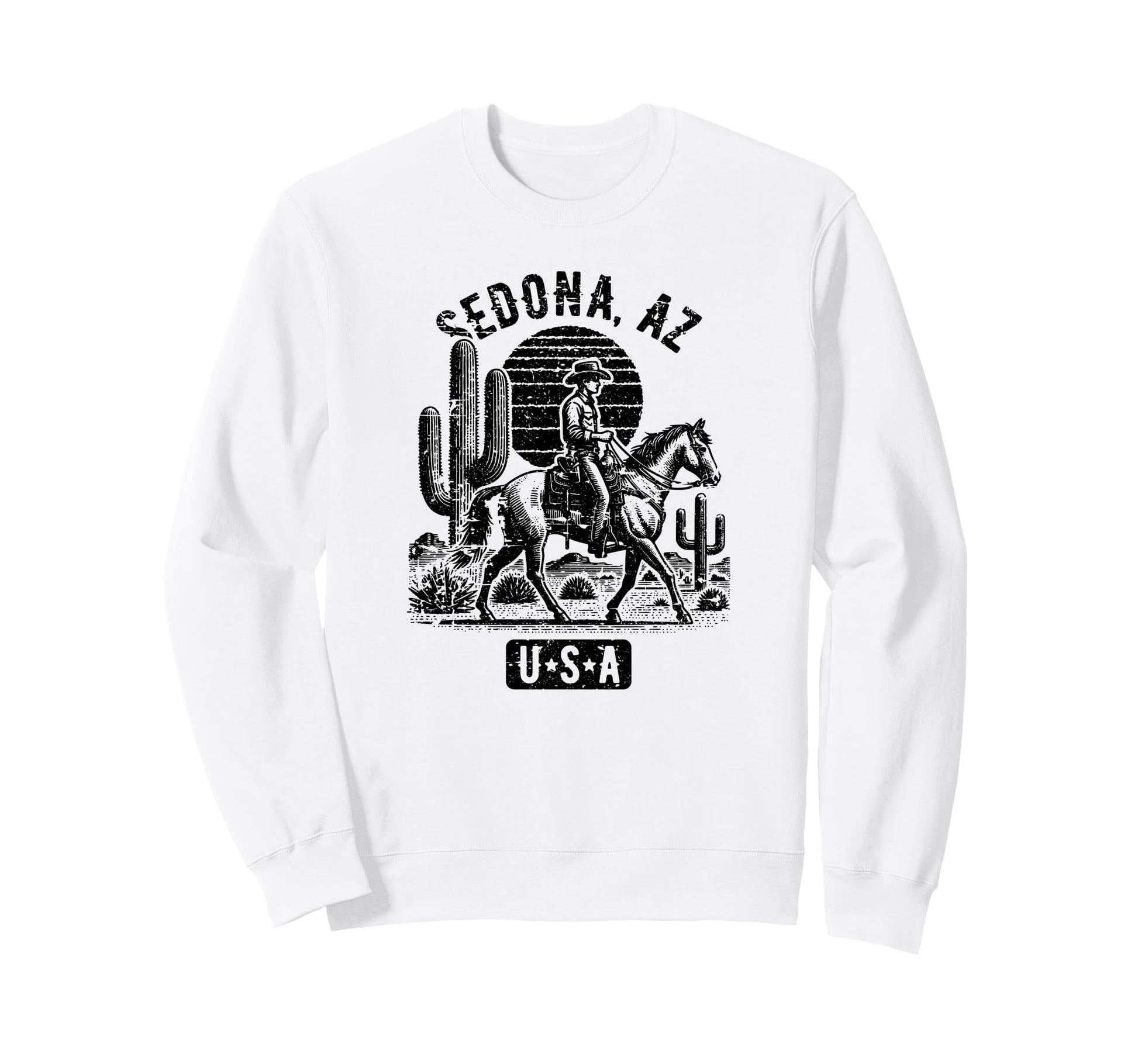 Sedona Arizona Usa Cowboy Horse Sweatshirt - Unique Graphic Men Women - T-Shirt, Sweatshirt, Hoodie