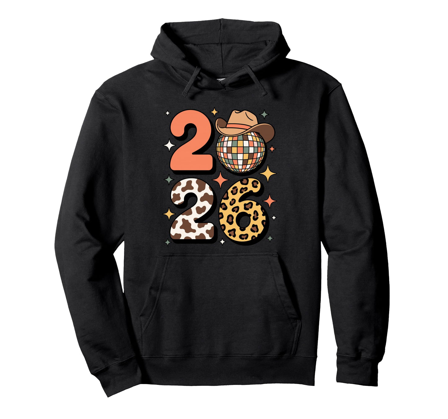 Happy New Year 2026 Cowboy Disco Hoodie - Streetwear Style Men Women - T-Shirt, Sweatshirt, Hoodie