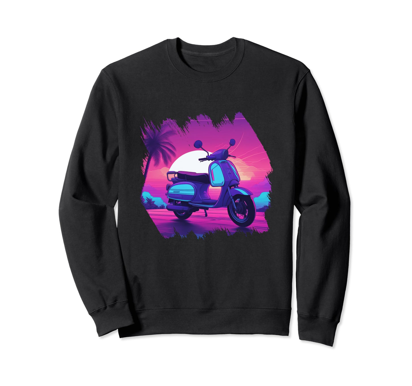 Funny Moped Scooter Rider Sunset Sweatshirt - Trendy Graphic Men Women - T-Shirt, Sweatshirt, Hoodie
