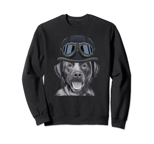 Black Labrador Retriever Wearing Sweatshirt - Minimalist Print Men Women - T-Shirt, Sweatshirt, Hoodie