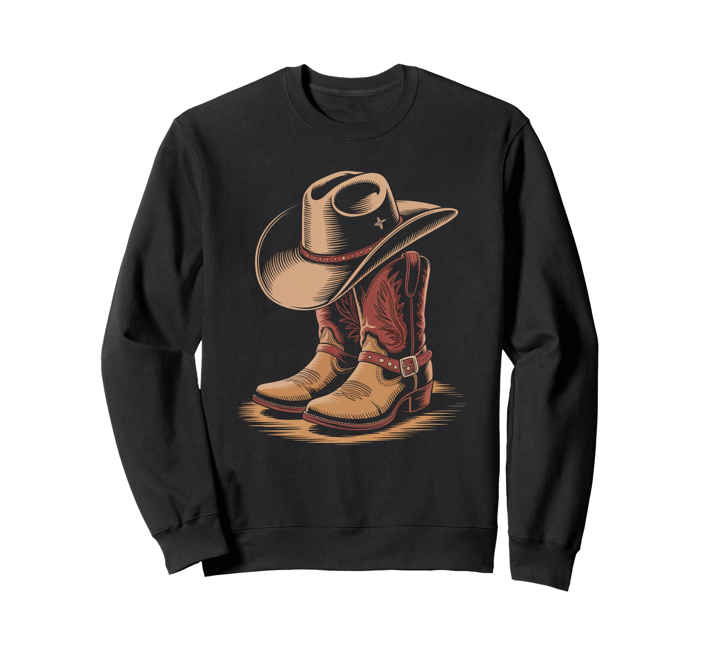 Cowboy Boots Western Country Sweatshirt - Aesthetic Graphic for Adults - T-Shirt, Sweatshirt, Hoodie