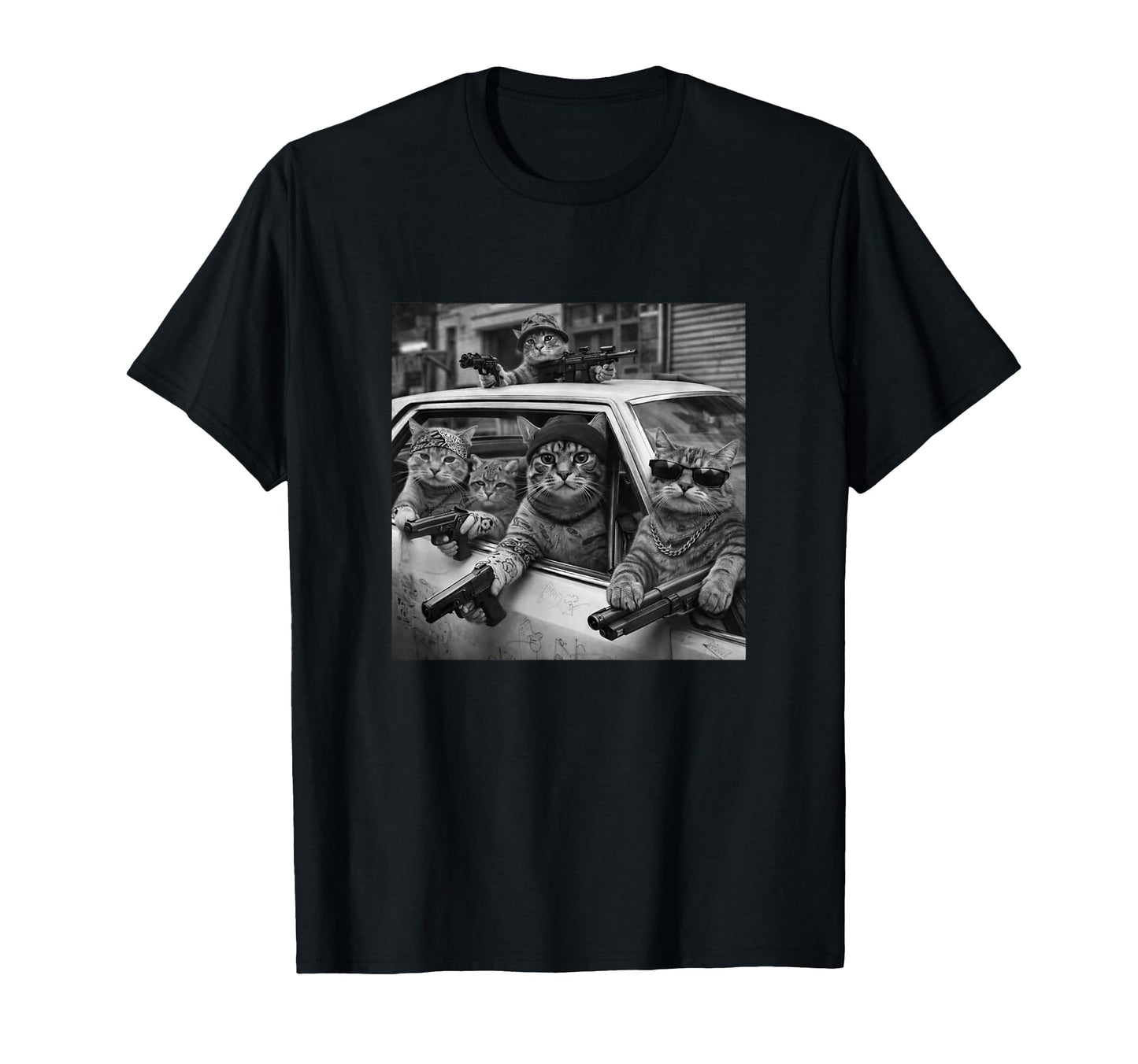 Funny Gangster Cat Old School Hip Hop T-Shirt - Streetwear Style Men Women - T-Shirt, Sweatshirt, Hoodie