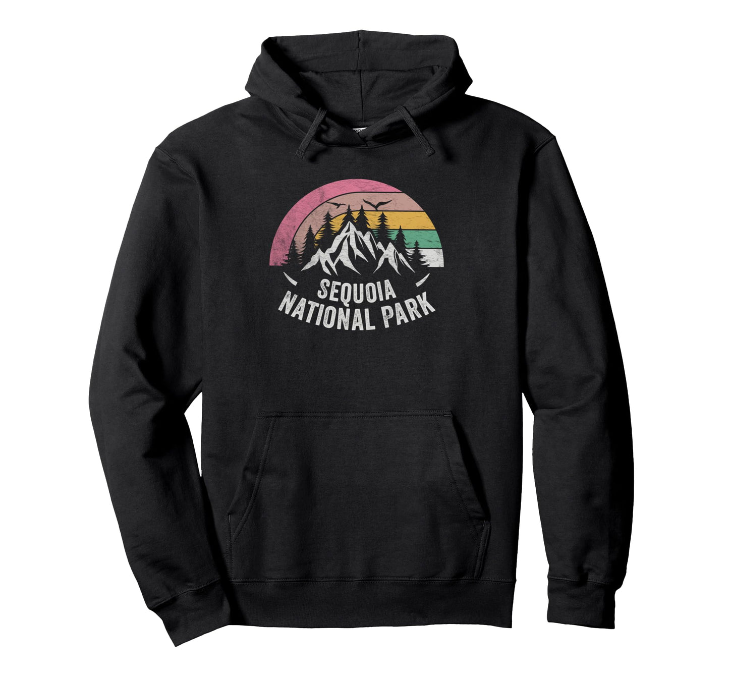 Sequoia National Park Map Sunset Hoodie - Fun Novelty Design Unisex - T-Shirt, Sweatshirt, Hoodie