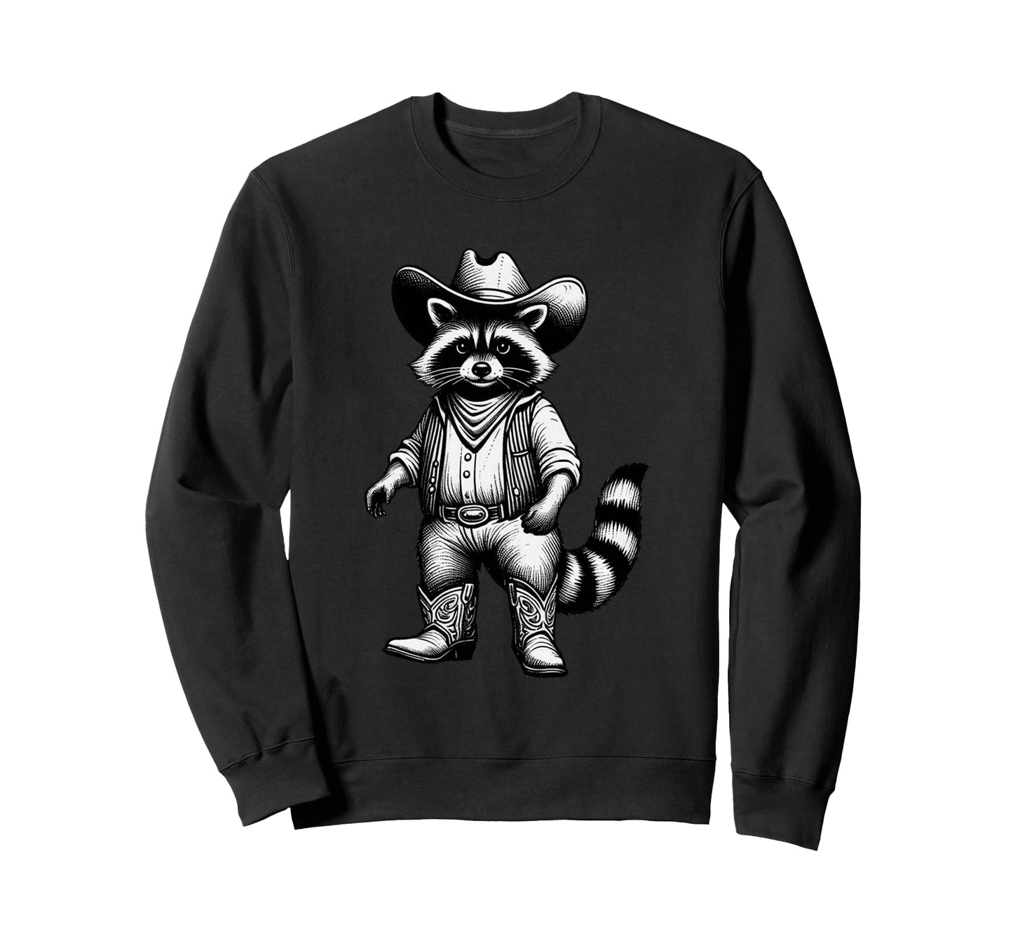 Raccoon Cowboy Western Rodeo Funny Sweatshirt - Streetwear Style Men Women - T-Shirt, Sweatshirt, Hoodie