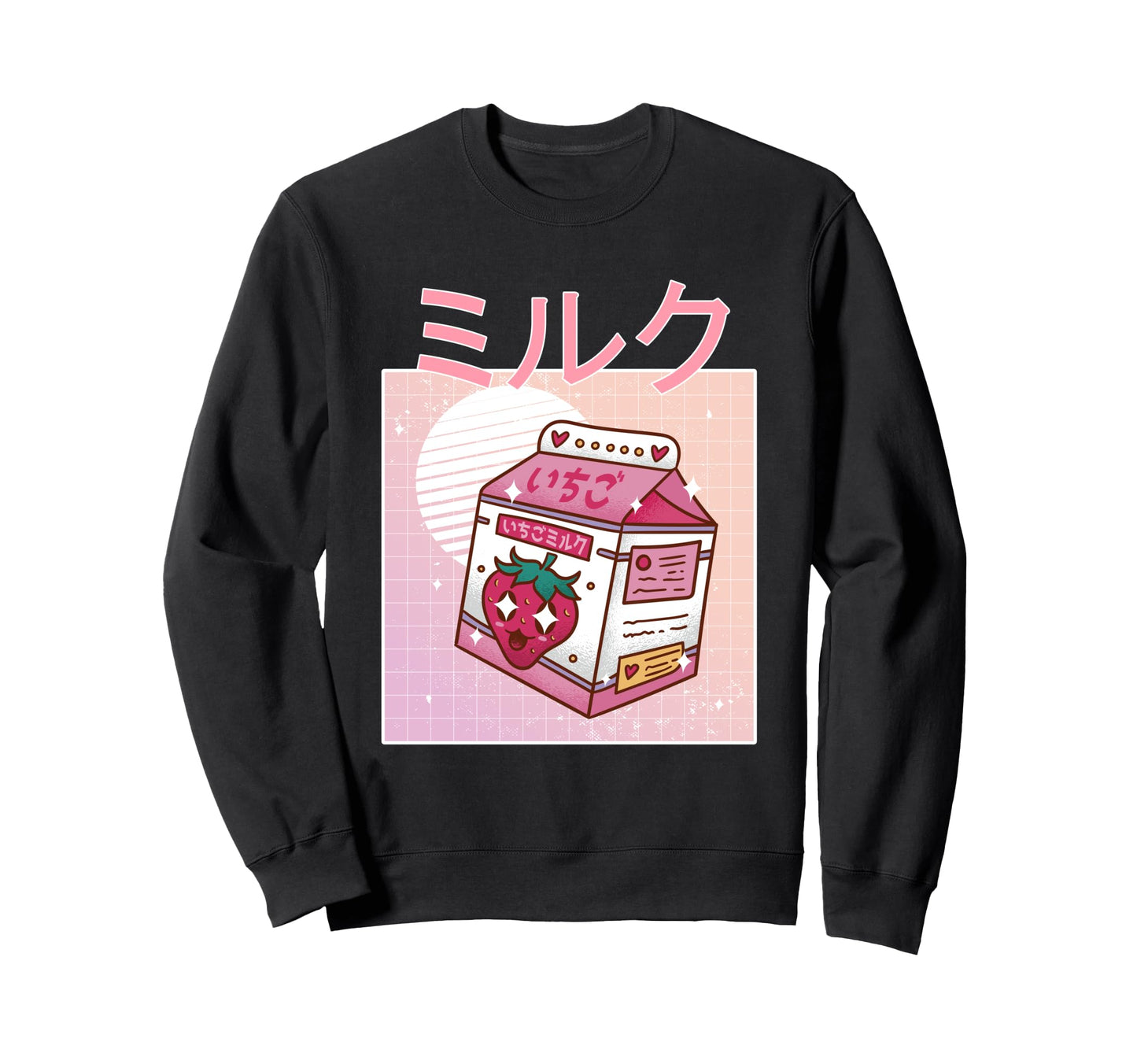 Kawaii Strawberry Milk Vaporwave Sweatshirt - Unique Graphic Men Women - T-Shirt, Sweatshirt, Hoodie