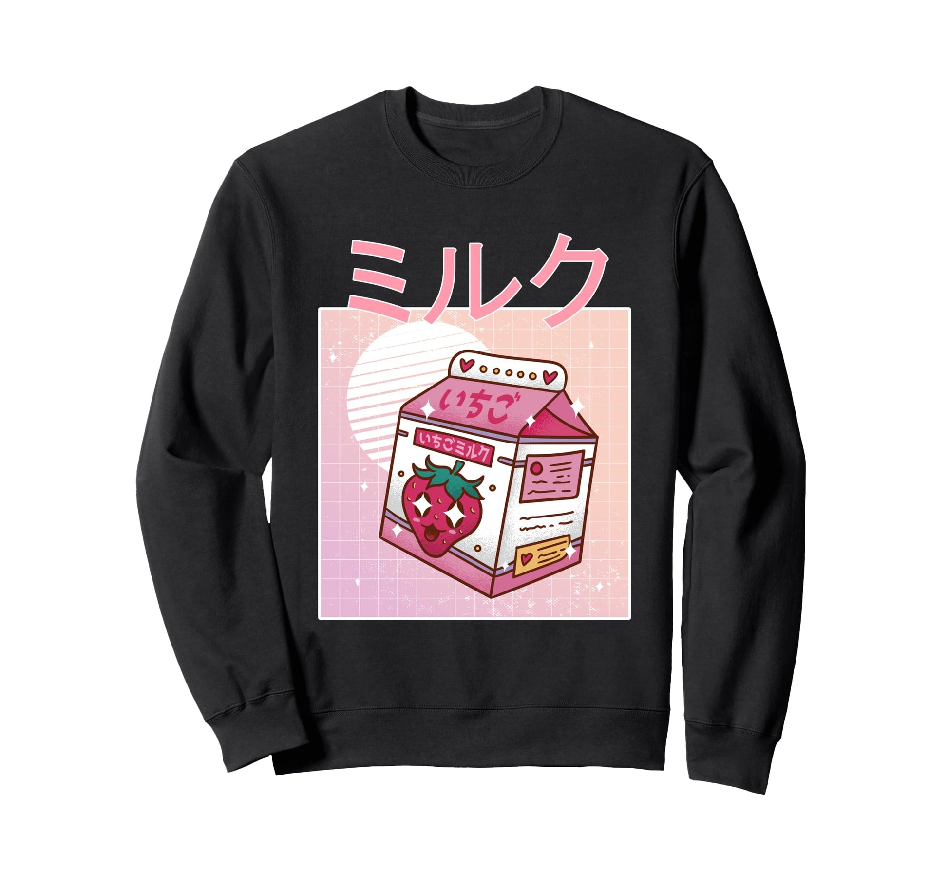 Kawaii Strawberry Milk Vaporwave Sweatshirt - Unique Graphic Men Women - T-Shirt, Sweatshirt, Hoodie