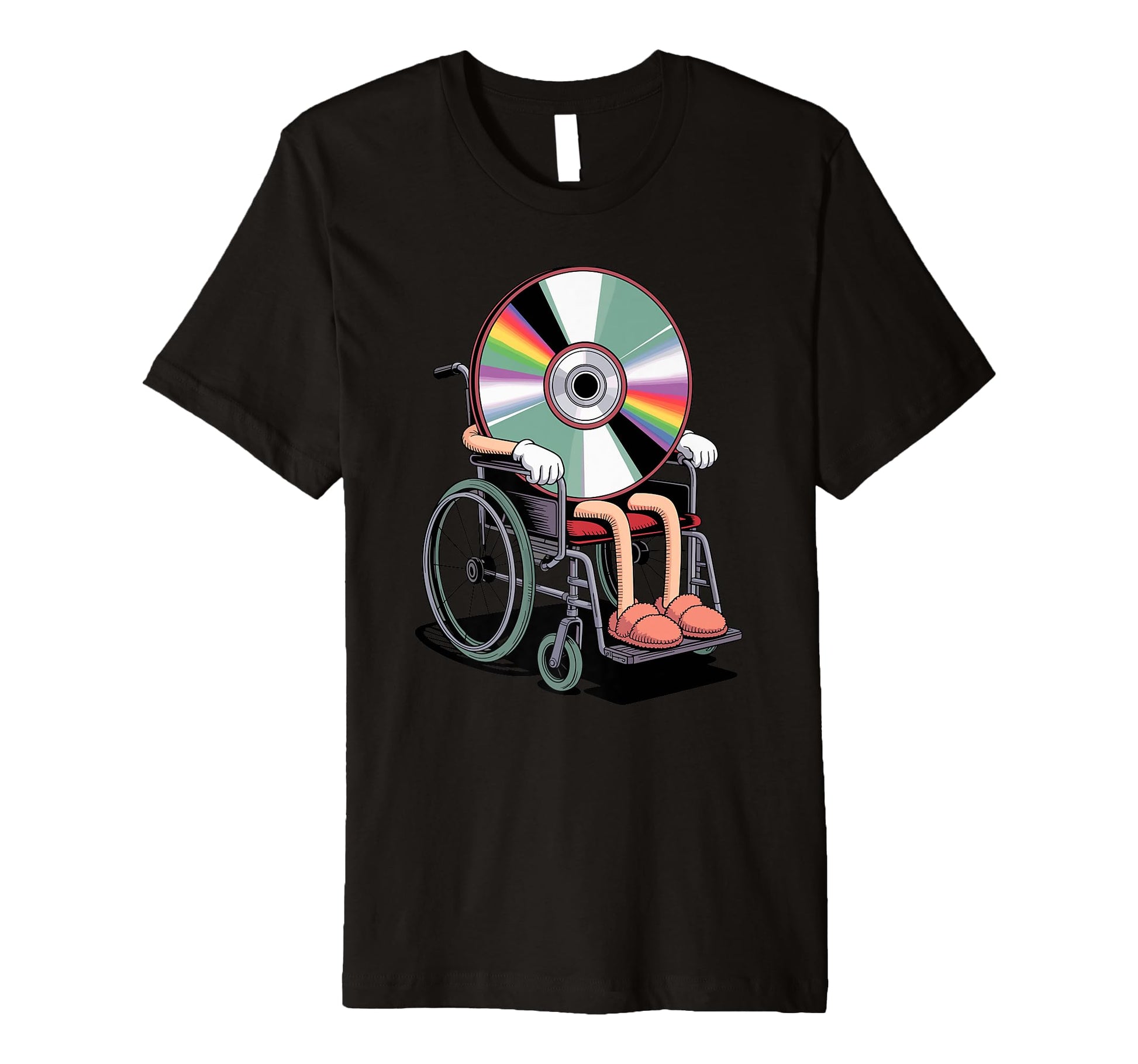 Wheelchair Compact Disc Old School 80S T-Shirt - Graphic Print Unisex - T-Shirt, Sweatshirt, Hoodie