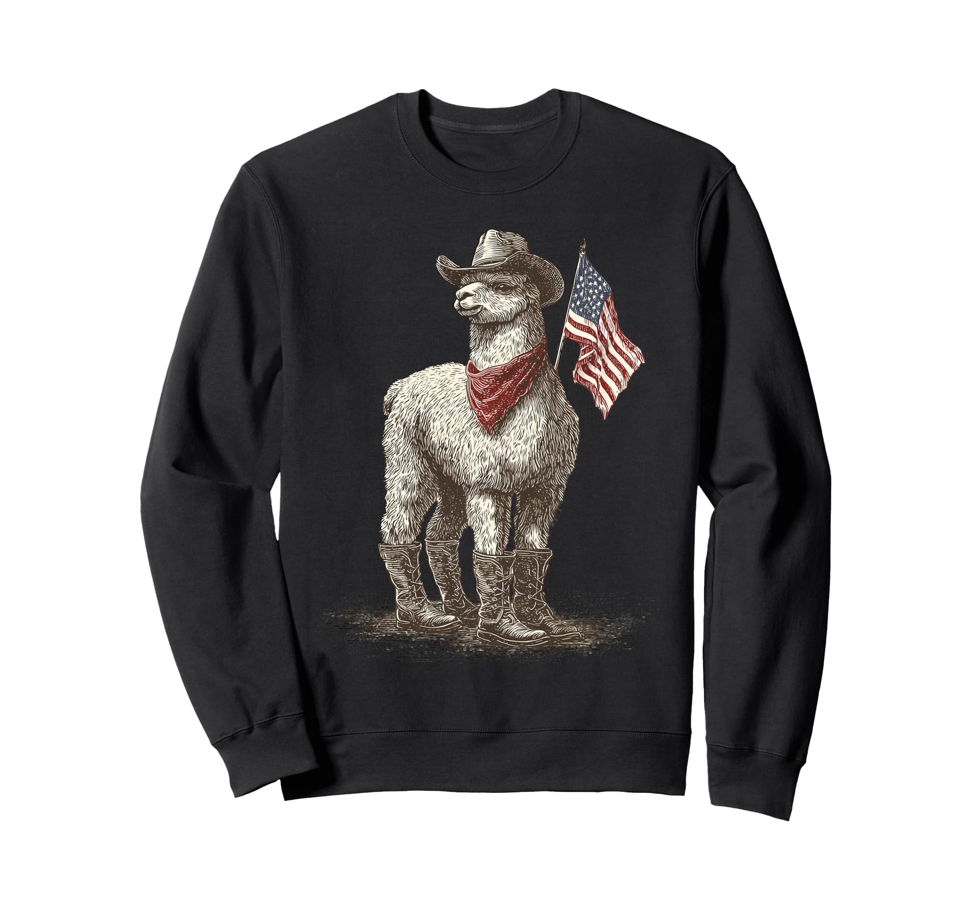 Alpaca Cowboy Rodeo Cowgirl Western Sweatshirt - Fun Novelty Design Unisex - T-Shirt, Sweatshirt, Hoodie