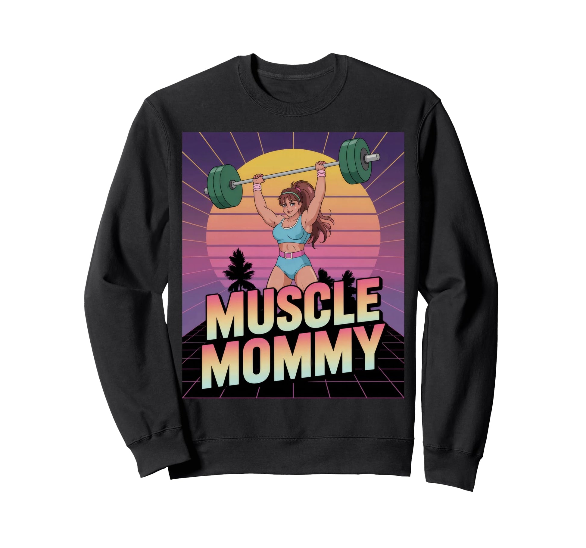 Anime Muscle Mommy Weightlifting Sweatshirt - Fun Novelty Design Unisex - T-Shirt, Sweatshirt, Hoodie