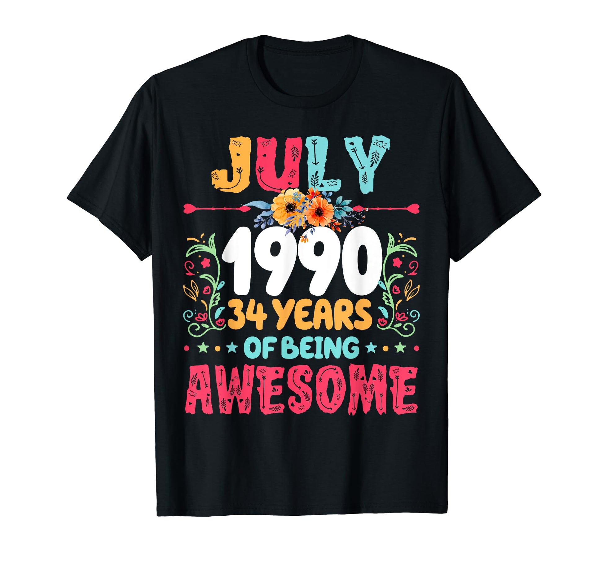 Since July 1990 34 Years Being T-Shirt - Aesthetic Graphic Men Women - T-Shirt, Sweatshirt, Hoodie