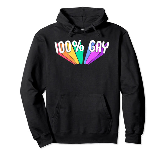 100 Percent Gay Pride Flag Rainbow Hoodie - Aesthetic Graphic Men Women - T-Shirt, Sweatshirt, Hoodie