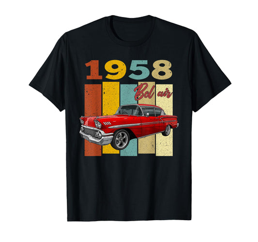 1958 58 Bel Air 90S Silhouette Old Hot T-Shirt - Minimalist Print Unisex - T-Shirt, Sweatshirt, Hoodie