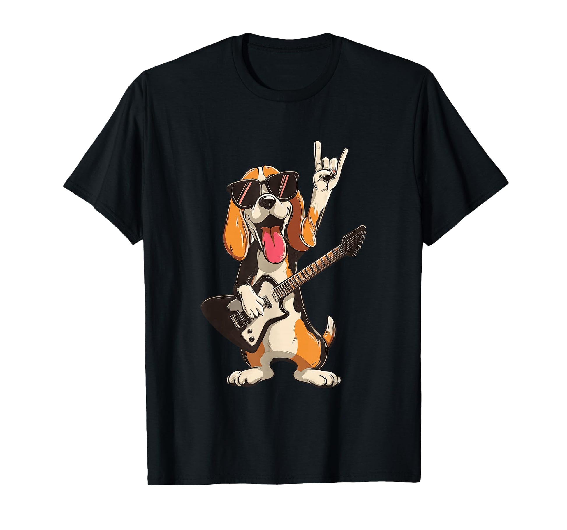 Funny Beagle Dog Lover Rock Music Guitar T-Shirt - Novelty Apparel Unisex - T-Shirt, Sweatshirt, Hoodie