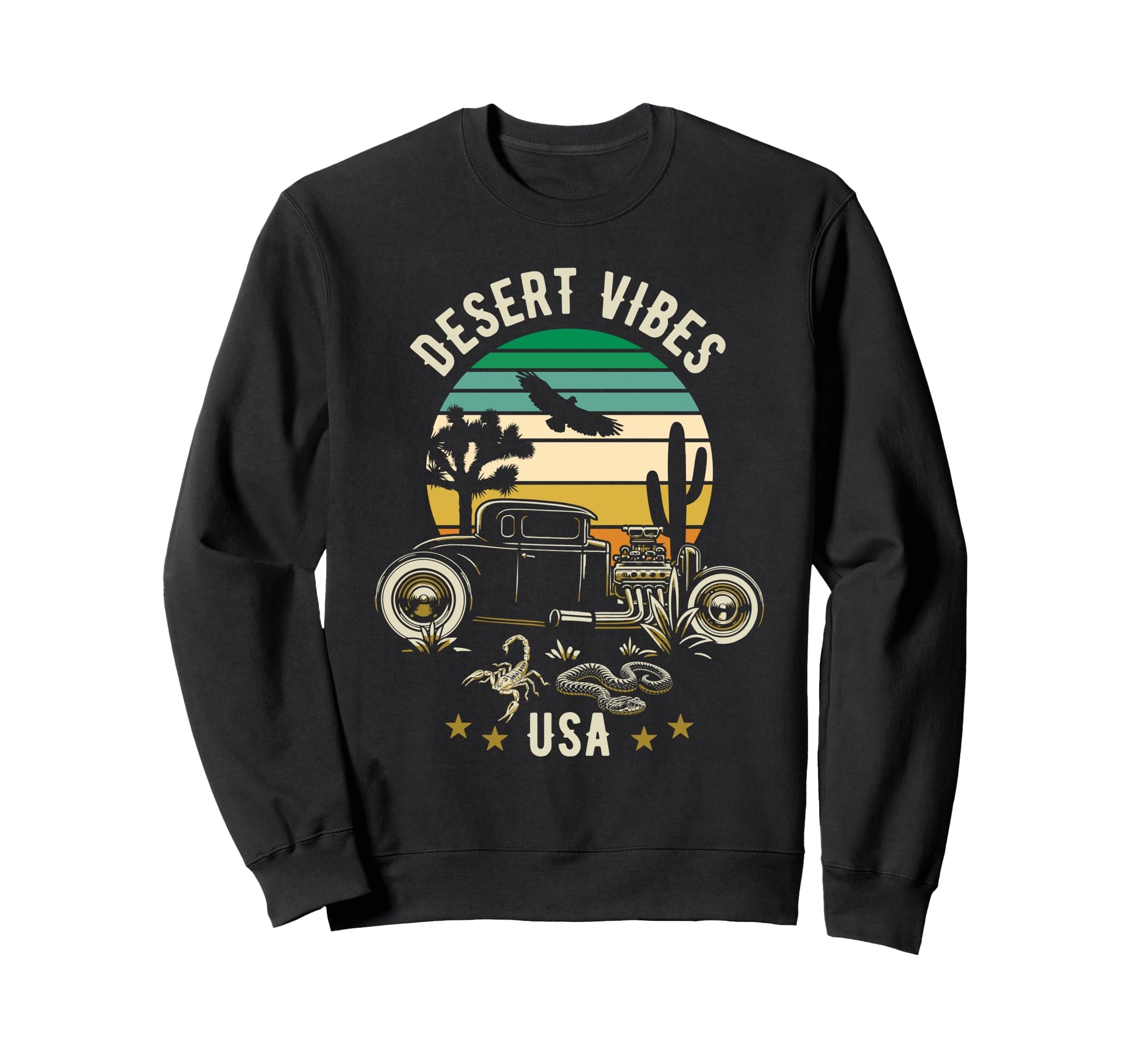 Desert Vibes Southwest Usa Hotrod Sweatshirt - Custom Art Print Unisex - T-Shirt, Sweatshirt, Hoodie