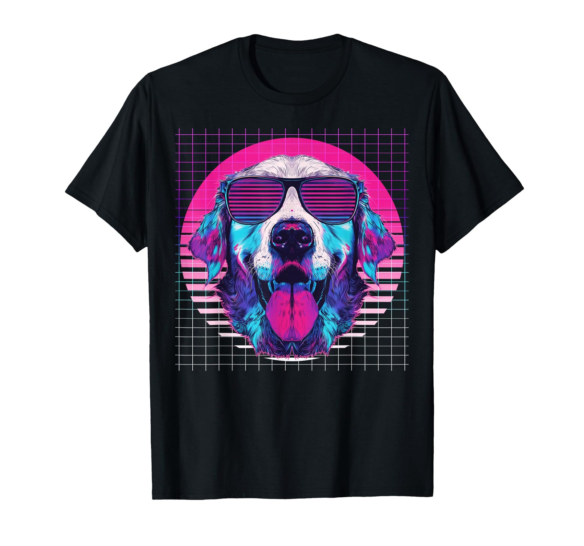 Golden Retriever Sunglasses Dog T-Shirt - Custom Art Print Men Women - T-Shirt, Sweatshirt, Hoodie