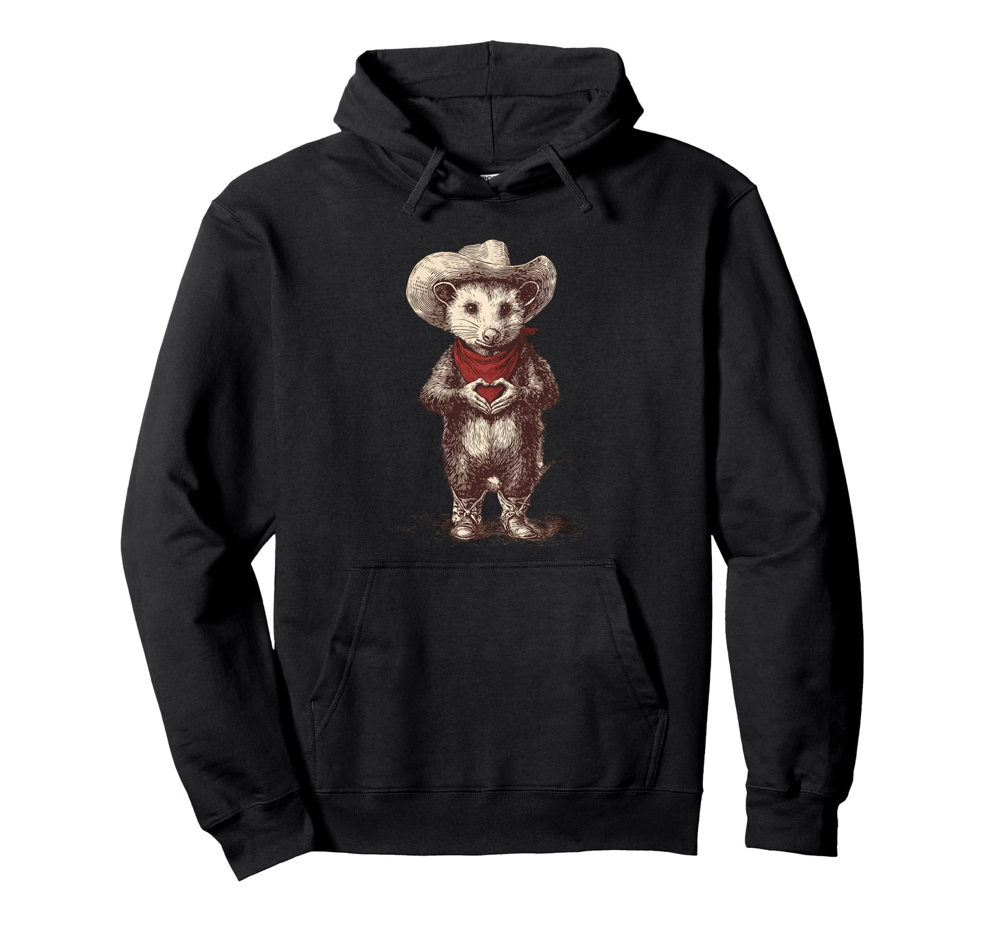 Country Cowboy Opossum Rodeo Cowgirl Hoodie - Graphic Print Men Women - T-Shirt, Sweatshirt, Hoodie