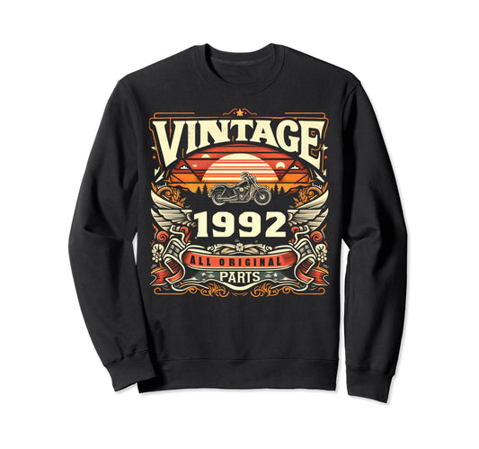 1992 Born 1992 32Th Birthday Motorcycle Sweatshirt - Unique Graphic Unisex - T-Shirt, Sweatshirt, Hoodie