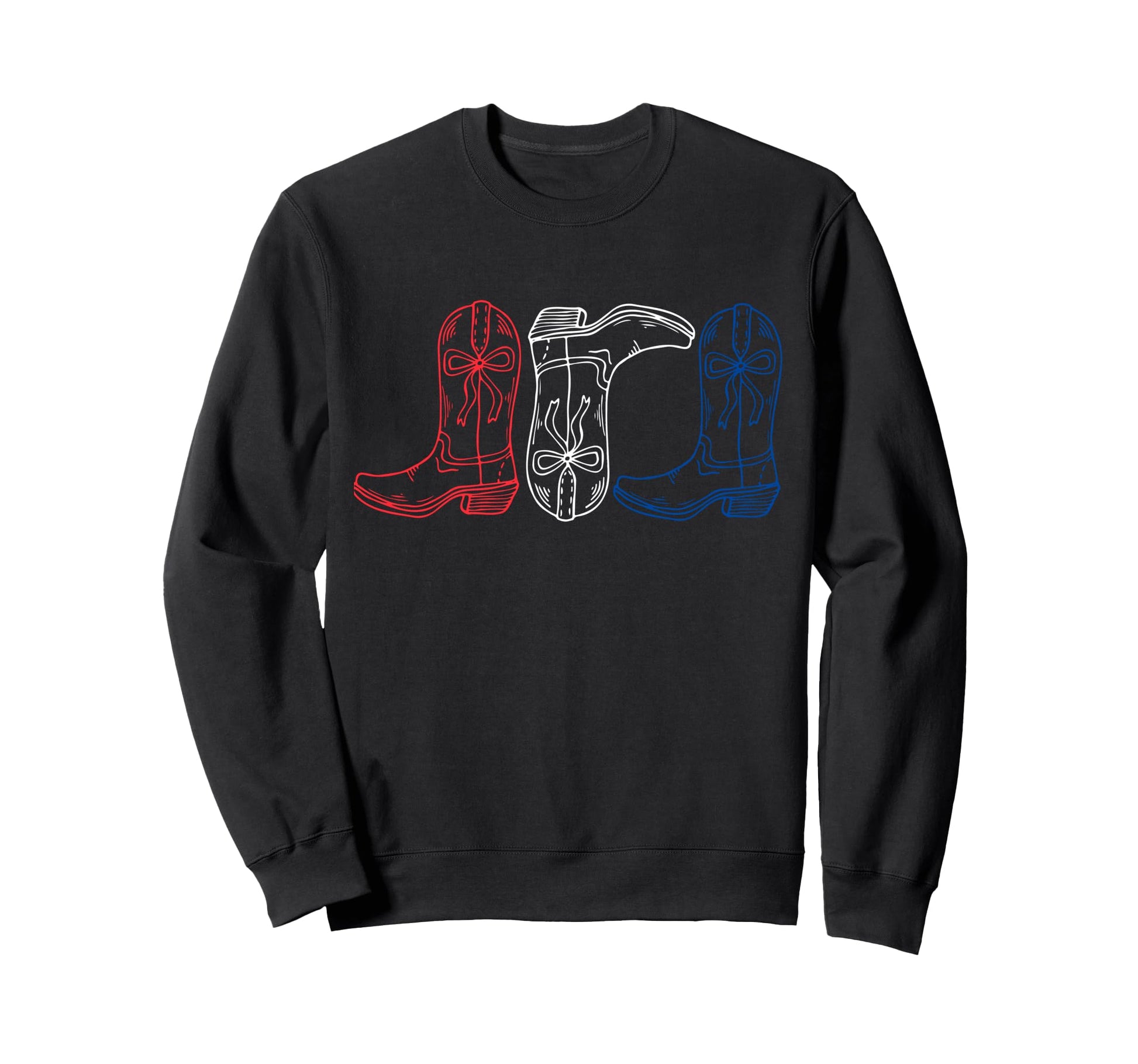 Red White Blue Cowgirl Boots 4Th Sweatshirt - Aesthetic Graphic for Adults - T-Shirt, Sweatshirt, Hoodie