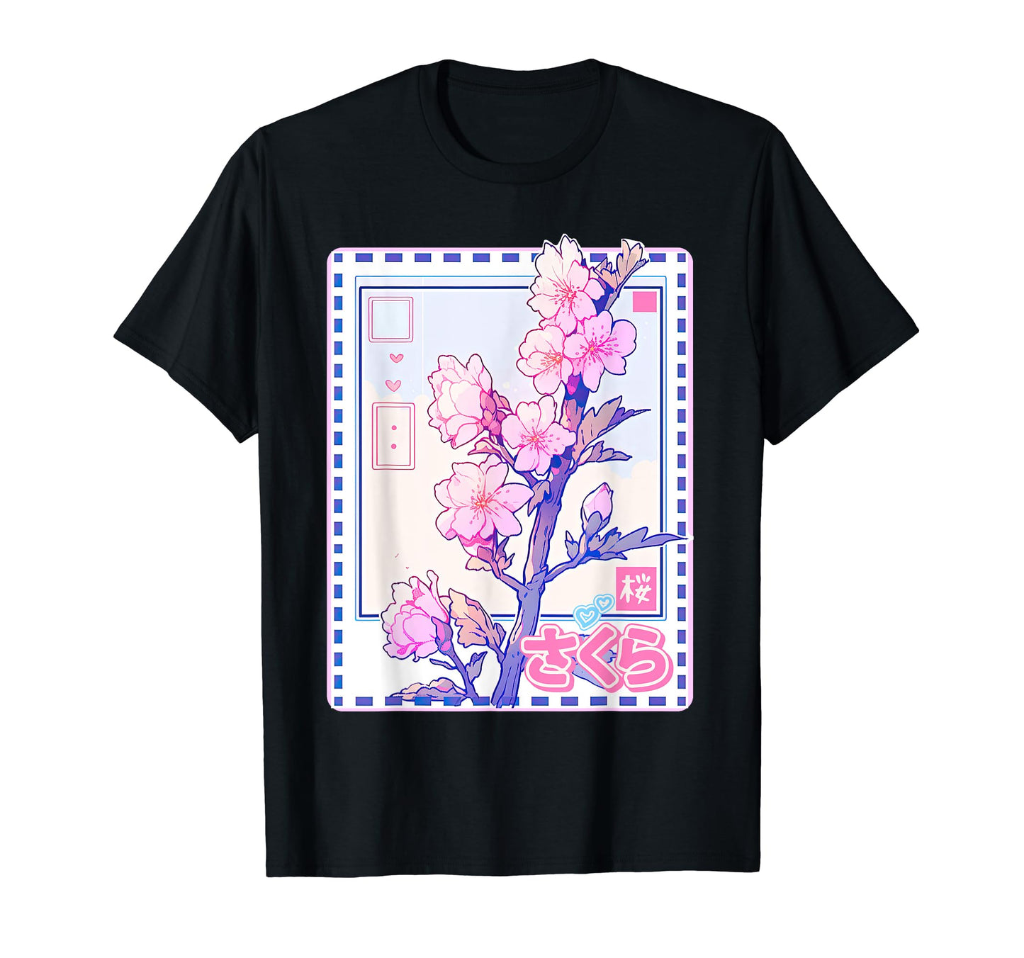 Y2K Sakura Flower Retrofuturism T-Shirt - Custom Art Print for Adults - T-Shirt, Sweatshirt, Hoodie