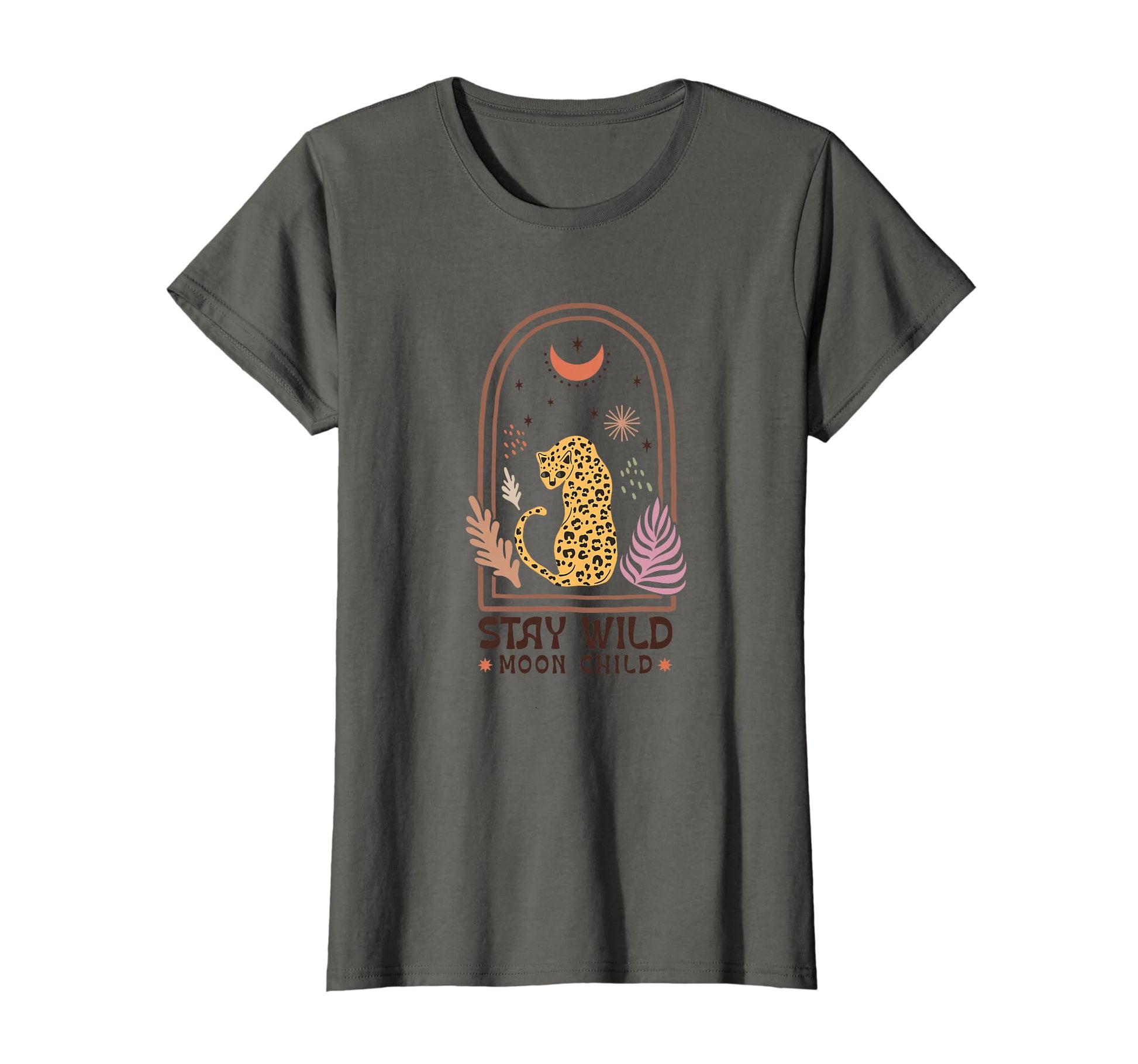 Boho Moon Leopard Bohemian Gift Boho T-Shirt - Trendy Graphic for Adults - T-Shirt, Sweatshirt, Hoodie